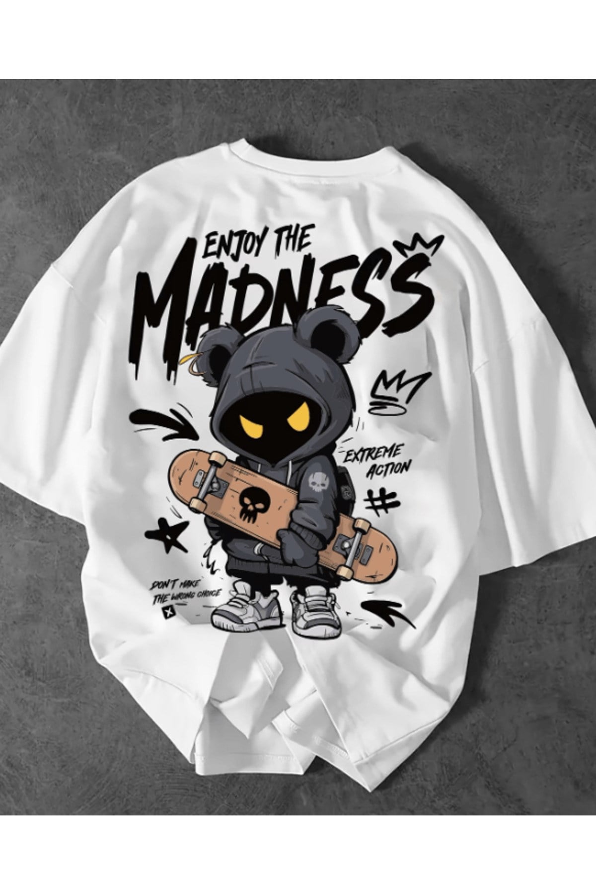 Enjoy The Madness Baskılı Premium Oversize T-shirt