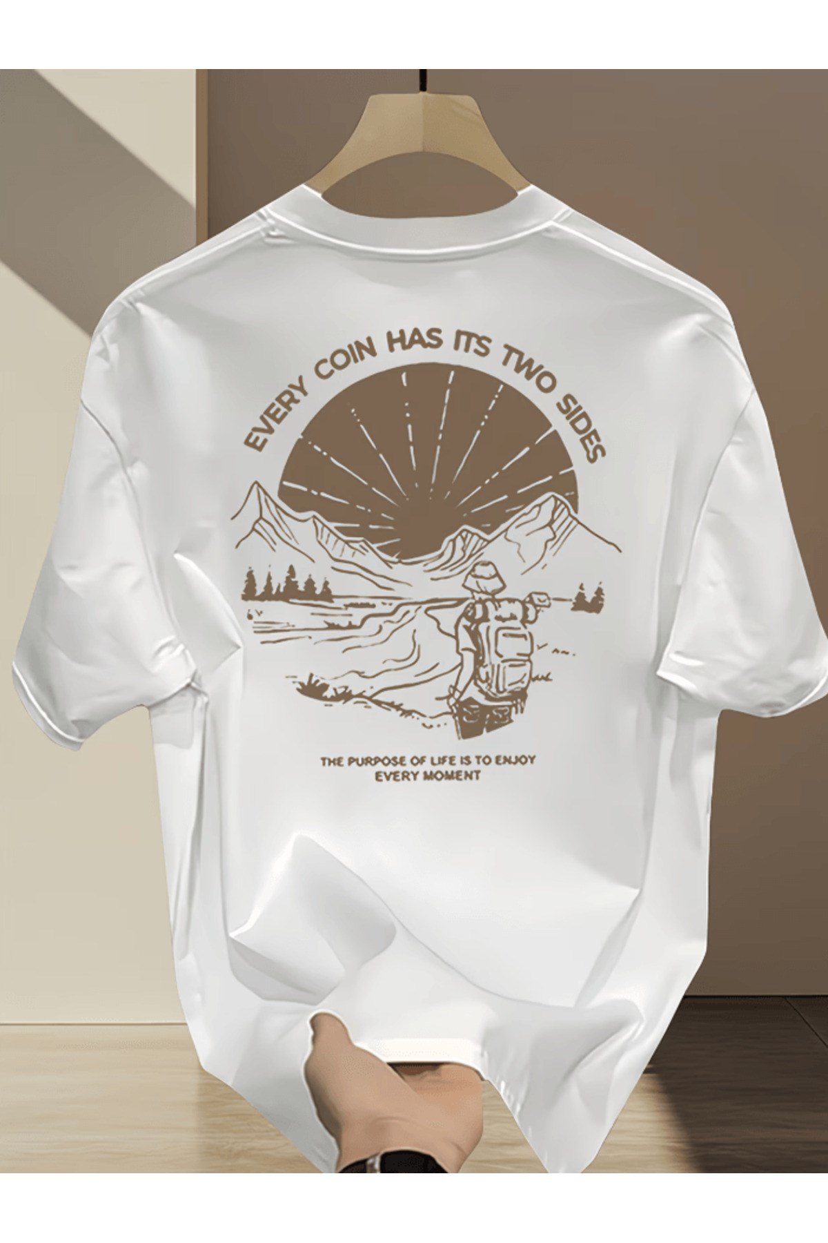 Explorer Daire Tasarım Baskılı Premium Oversize T-shirt