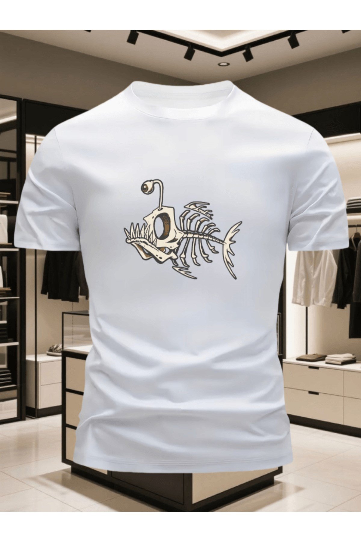 Fener Balığı Baskılı Premium Oversize T-shirt
