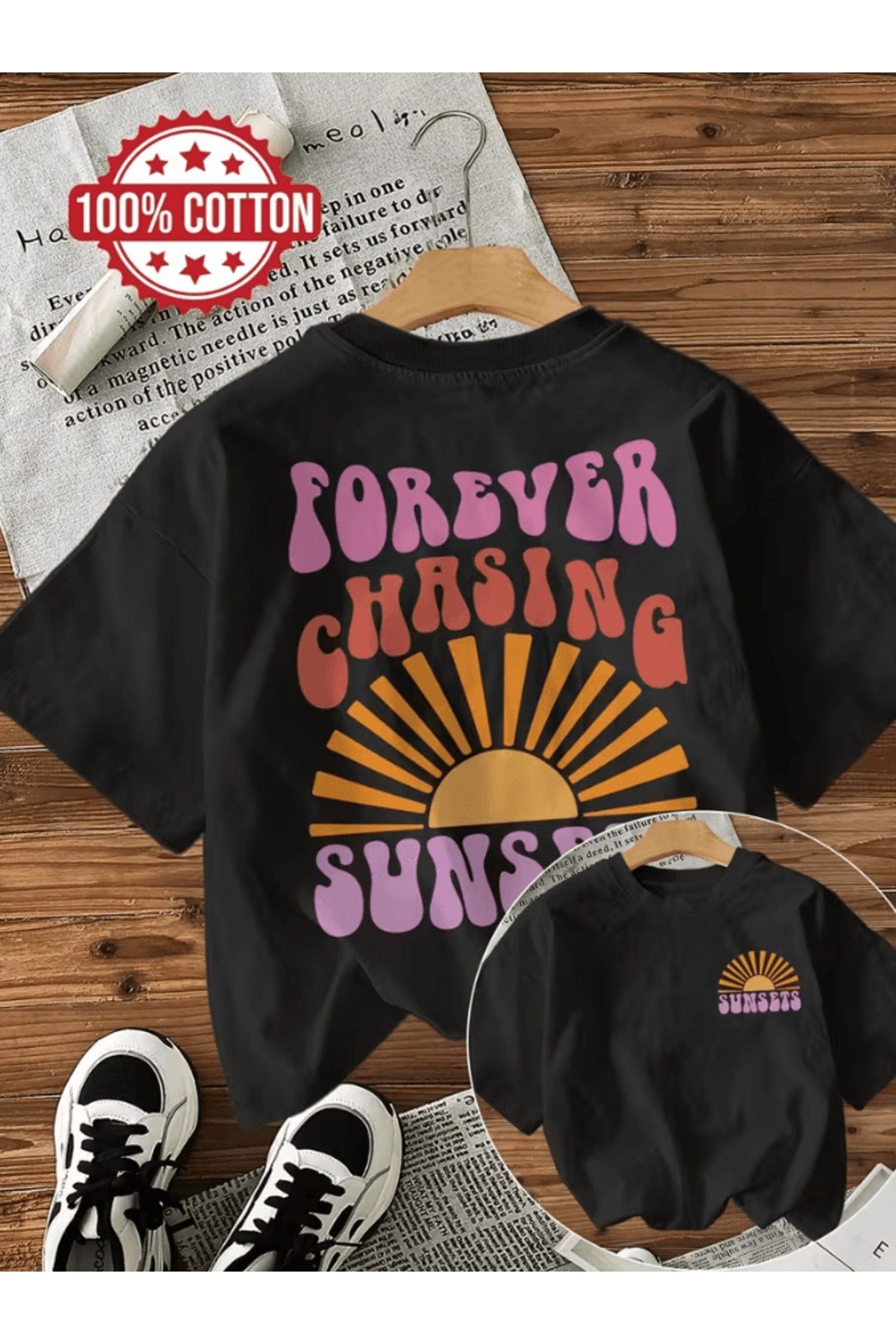 Forever Chasing Çift Taraf Baskılı Premium Oversize T-shirt