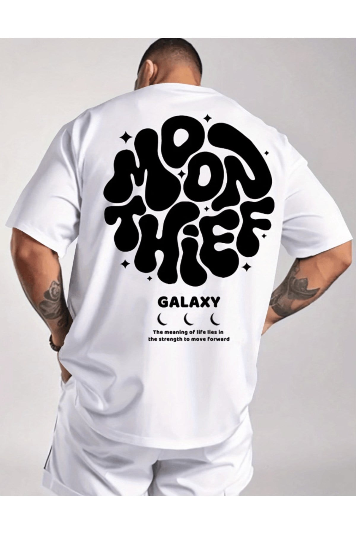 Galaxy Baskılı Premium Oversize T-shirt