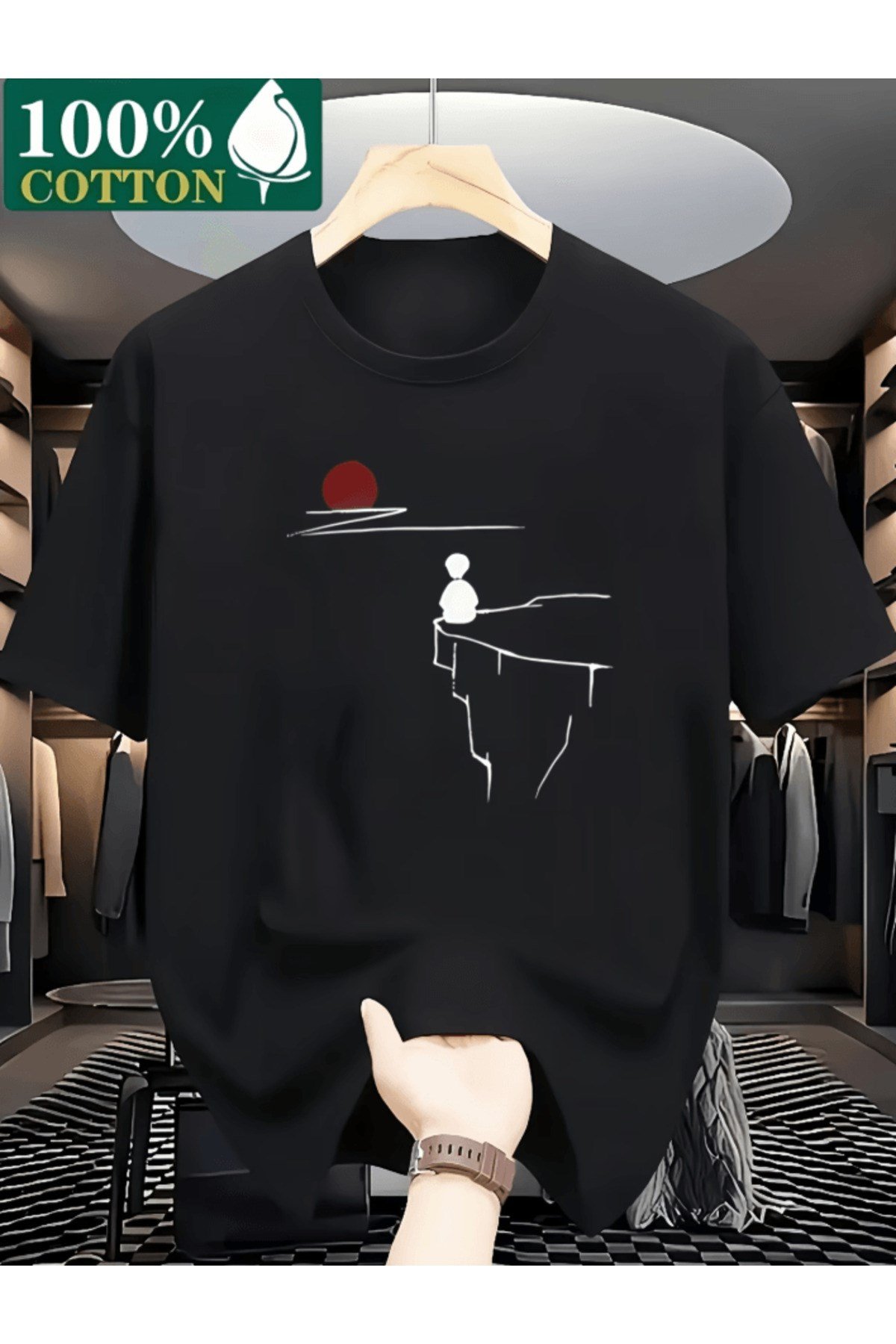 Gündoğumu Baskılı Premium Oversize T-shirt