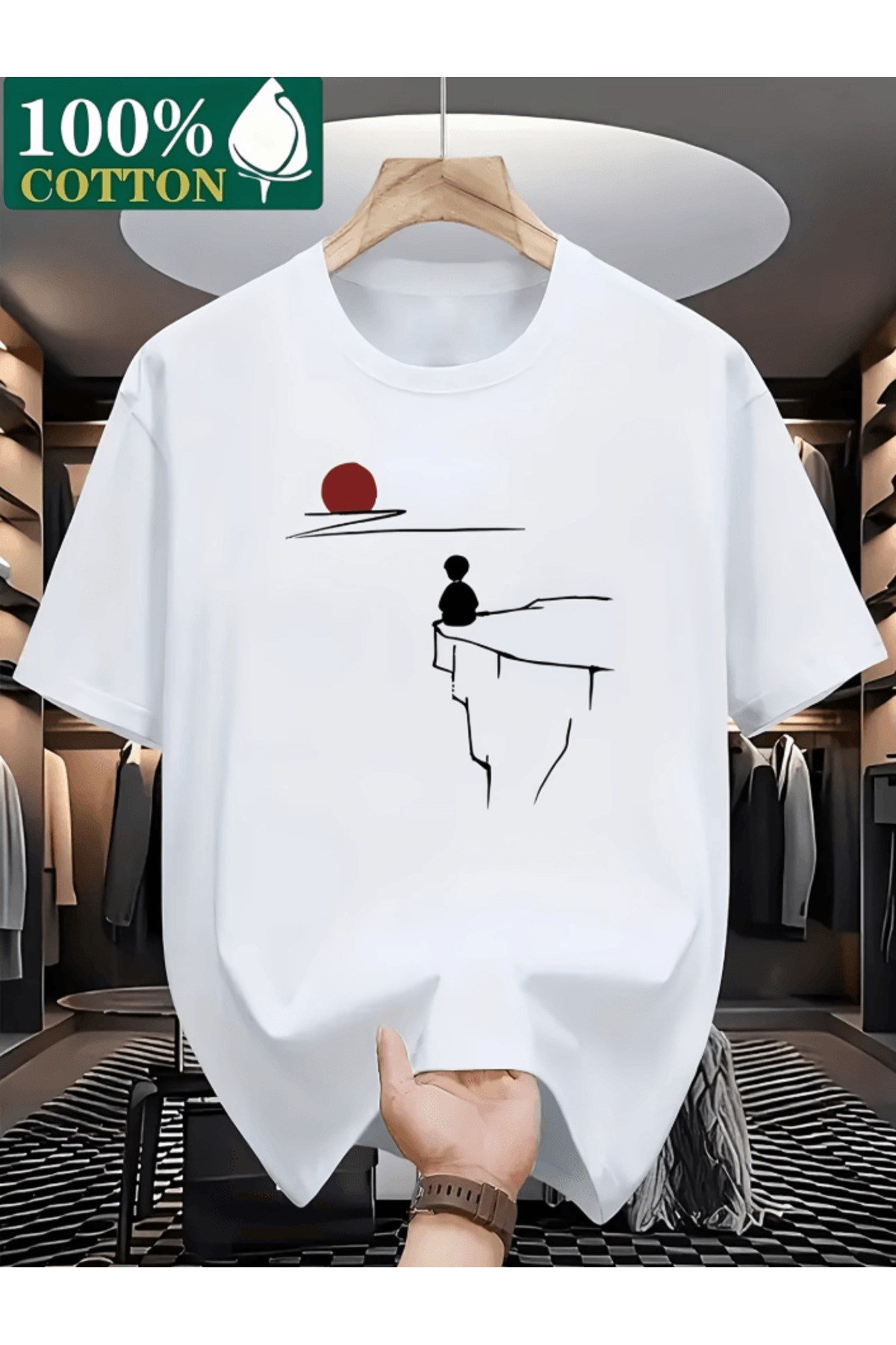 Gündoğumu Baskılı Premium Oversize T-shirt
