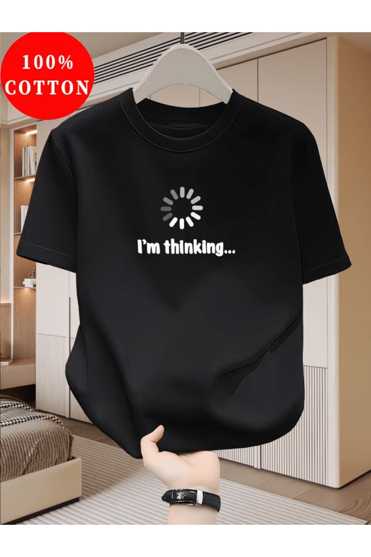 I'm Thinking Baskılı Premium Oversize T-shirt