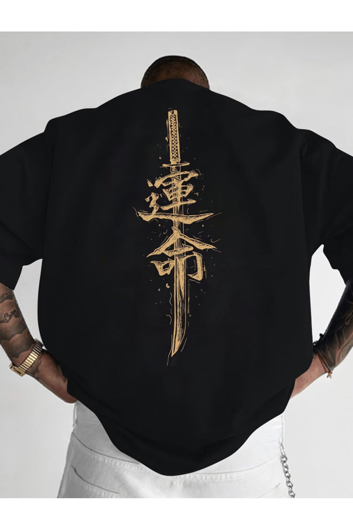 Japon Samuray Baskılı Premium Oversize T-shirt