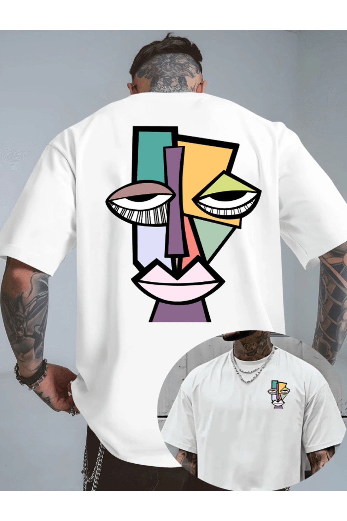 Karikatür Karakter Tasarım Baskılı Premium Oversize T-shirt
