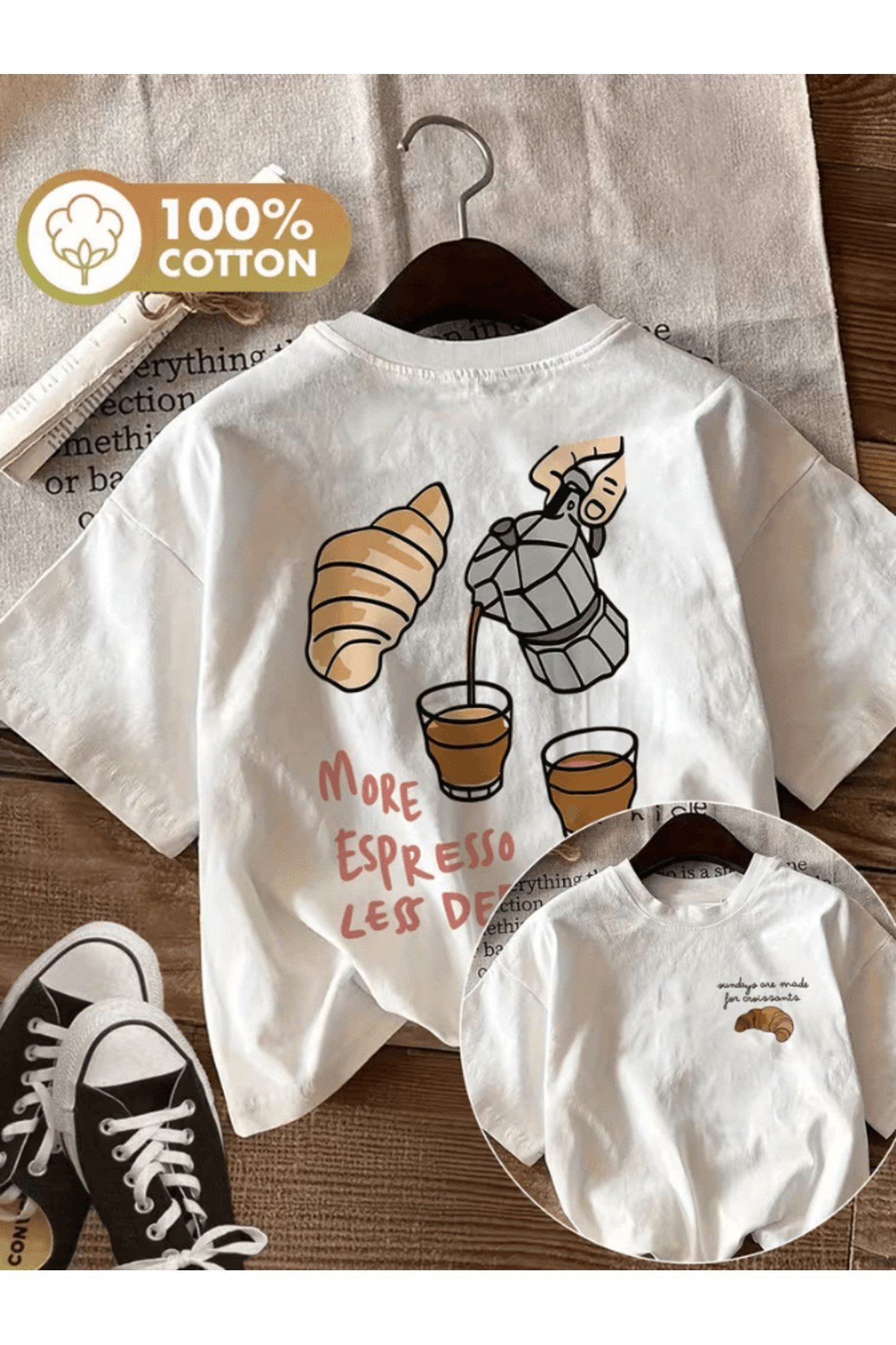 Kuruvasan Ve Kahve Tasarım Baskılı Premium Oversize T-shirt