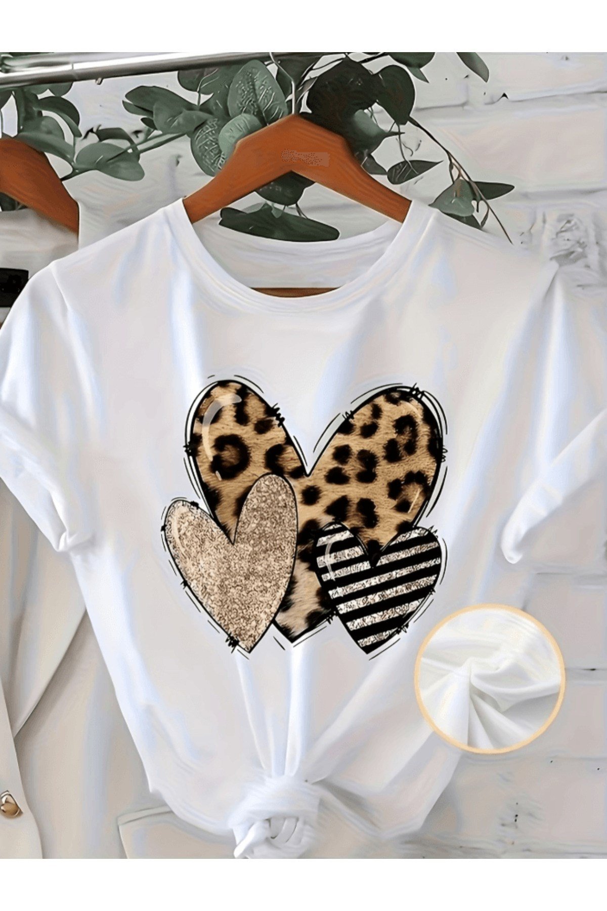 Leopar 3 Adet Baskılı Premium Oversize T-shirt