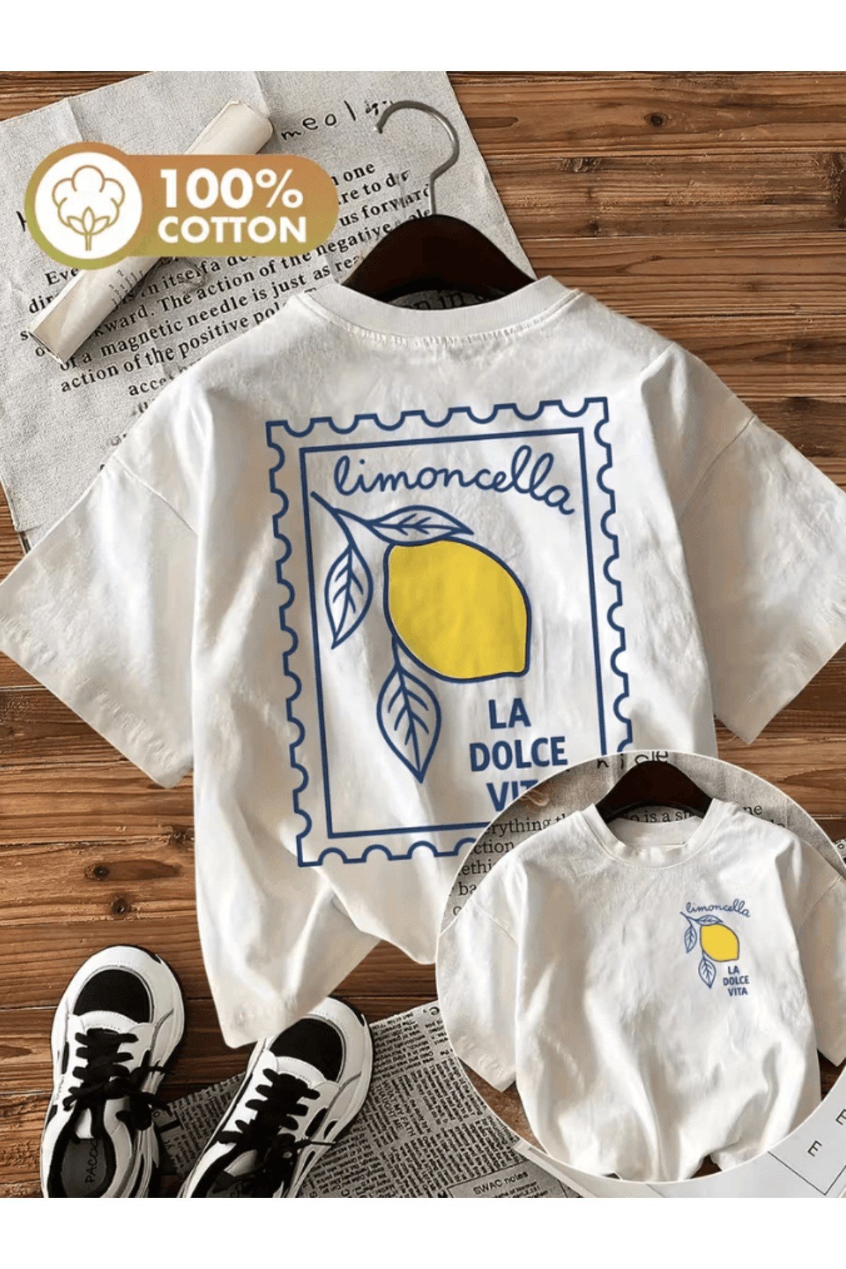 Limoncella La Dolce Vıta Çift Taraf Baskılı Premium Oversize T-shirt