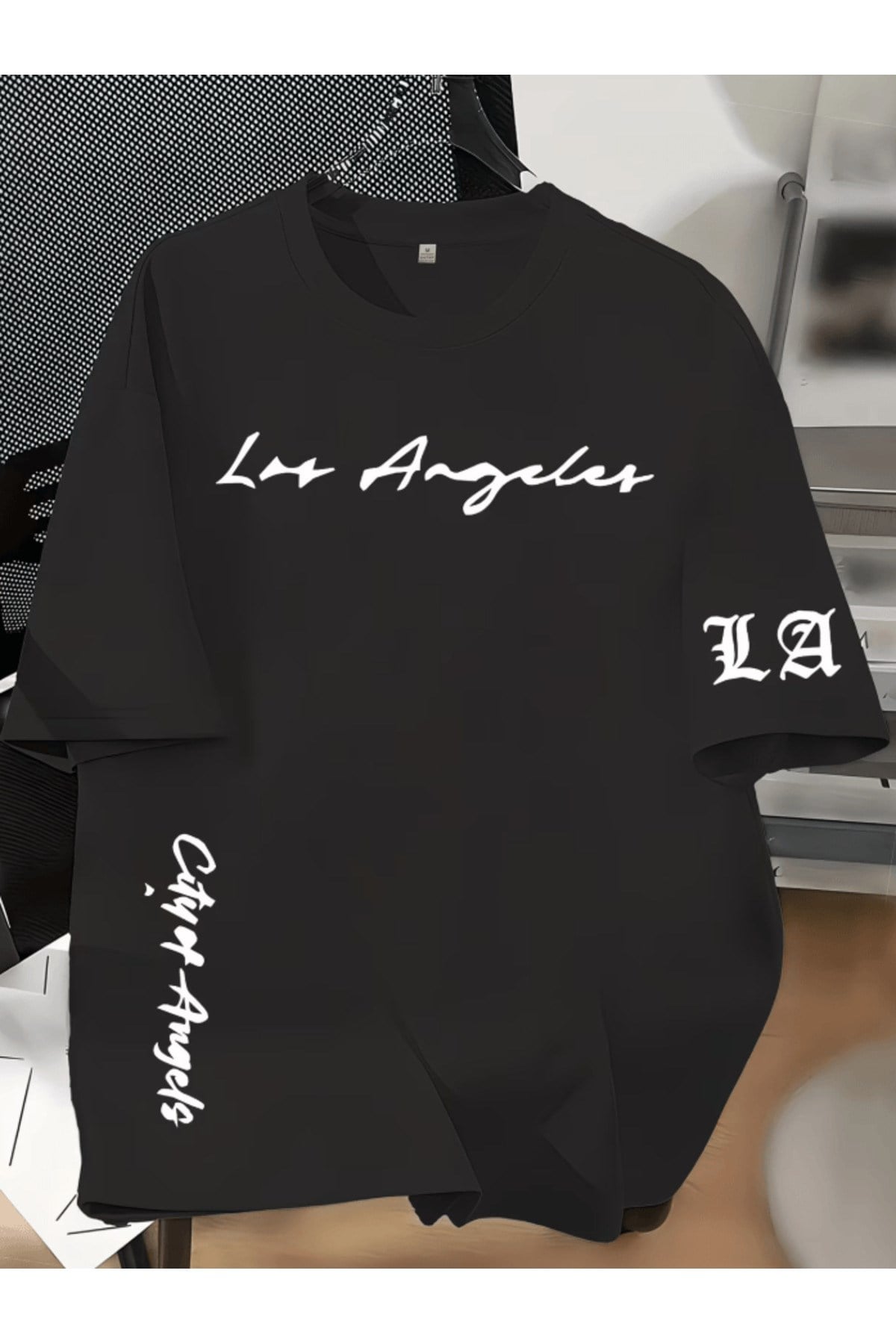 Los Angles Baskılı Premium Oversize T-shirt