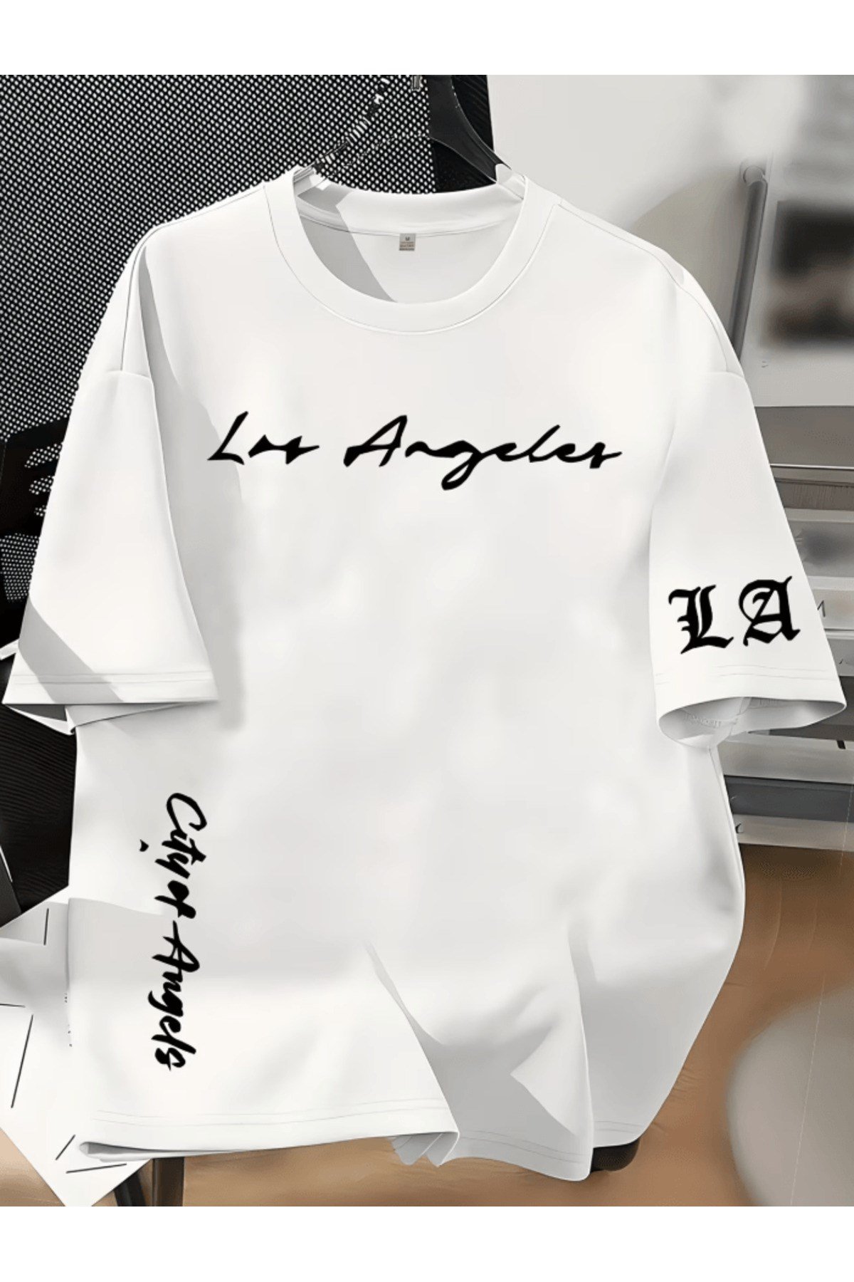 Los Angles Baskılı Premium Oversize T-shirt