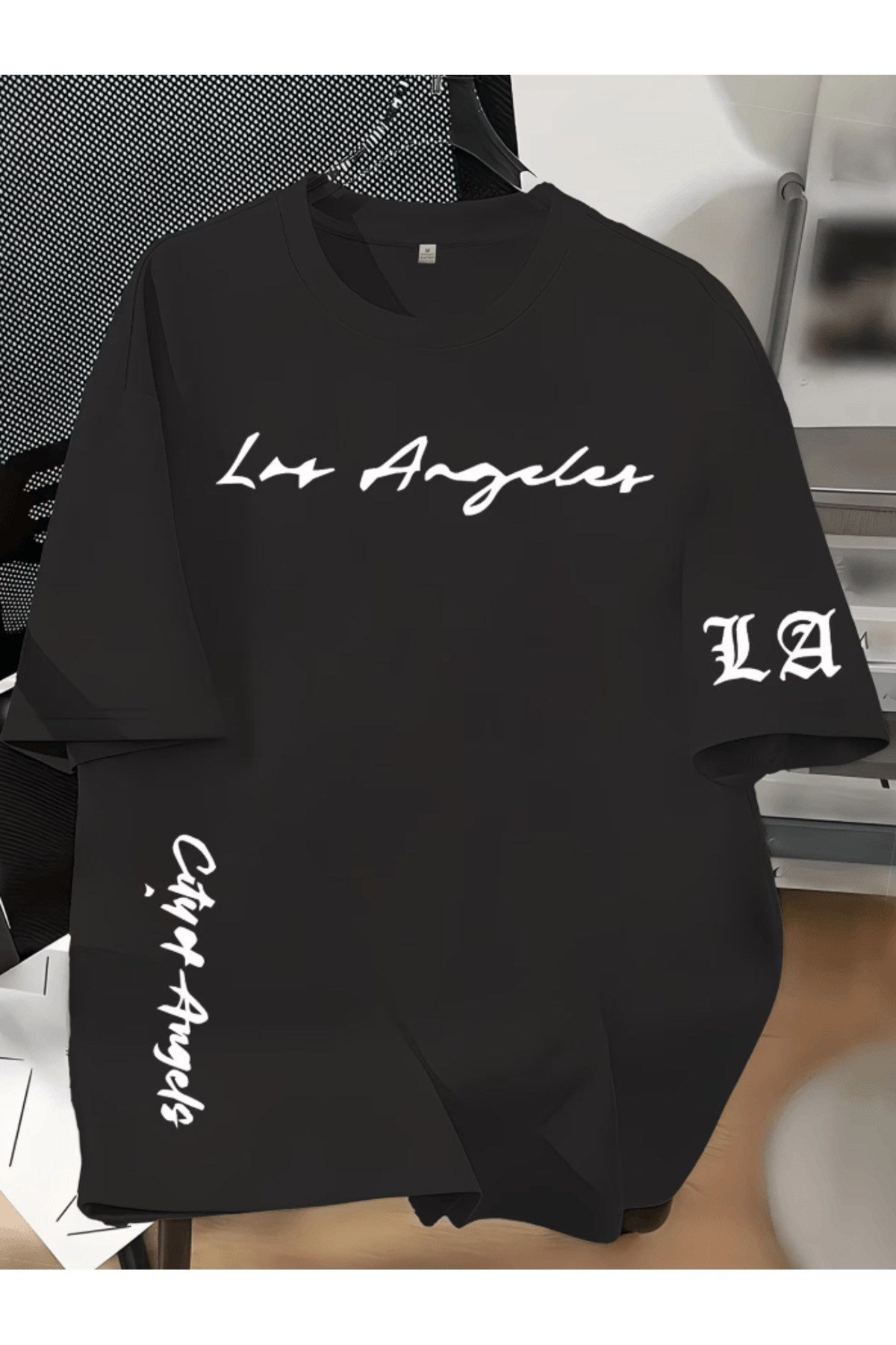 Los Angles Baskılı Premium Oversize T-shirt