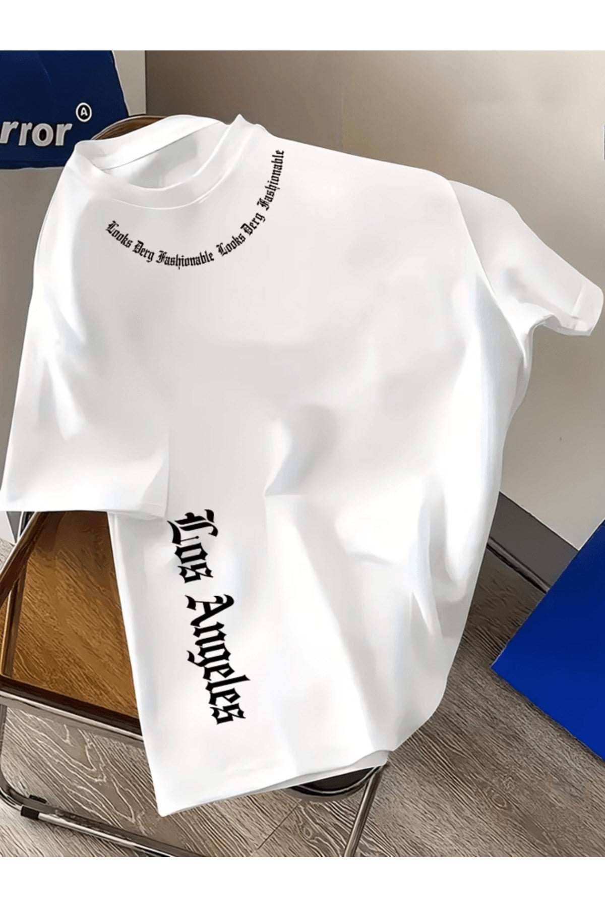 Los Angles Dikey Ve Yatay Tasarım Baskılı Premium Oversize T-shirt