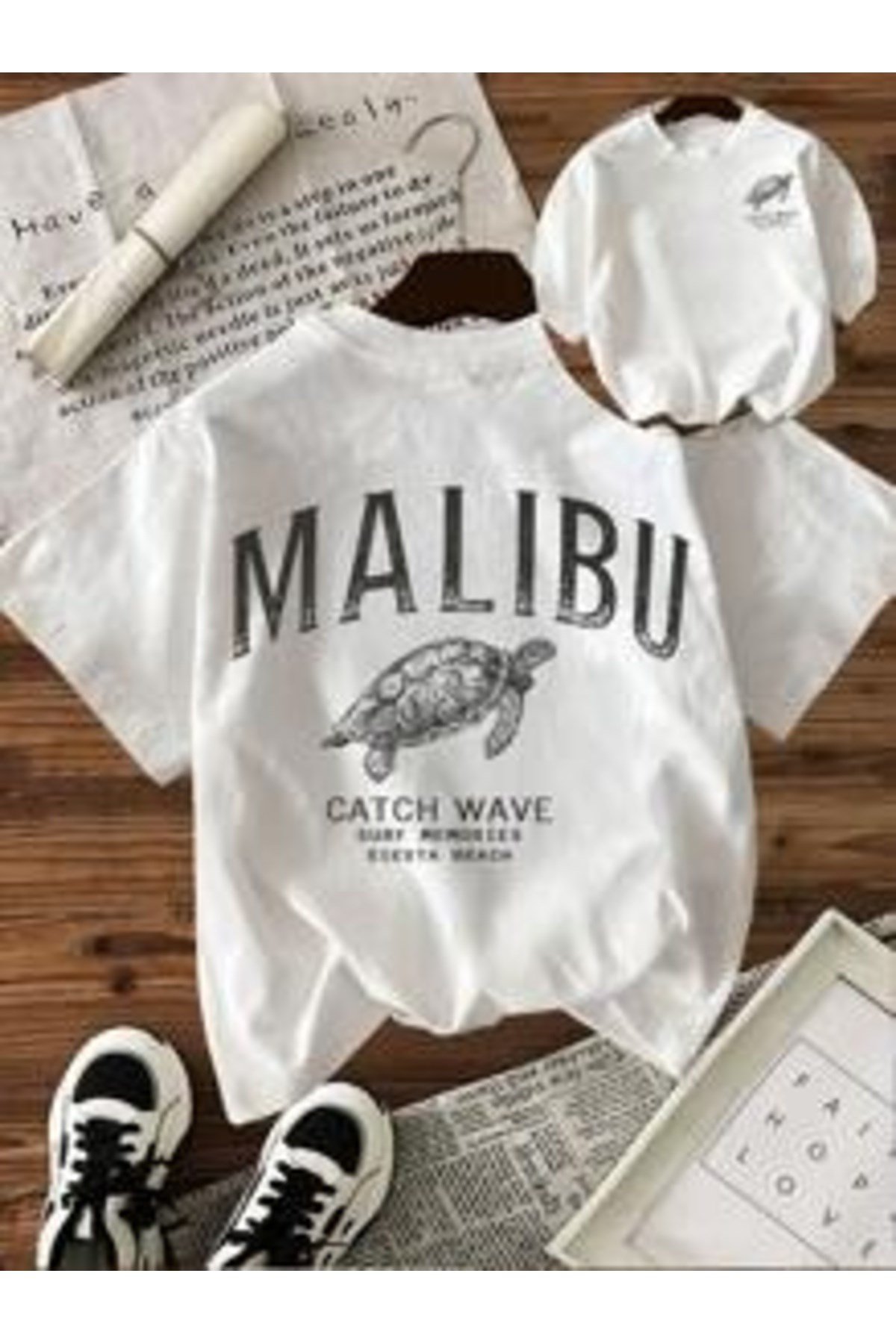 Malibu Baskılı Premium Oversize T-shirt