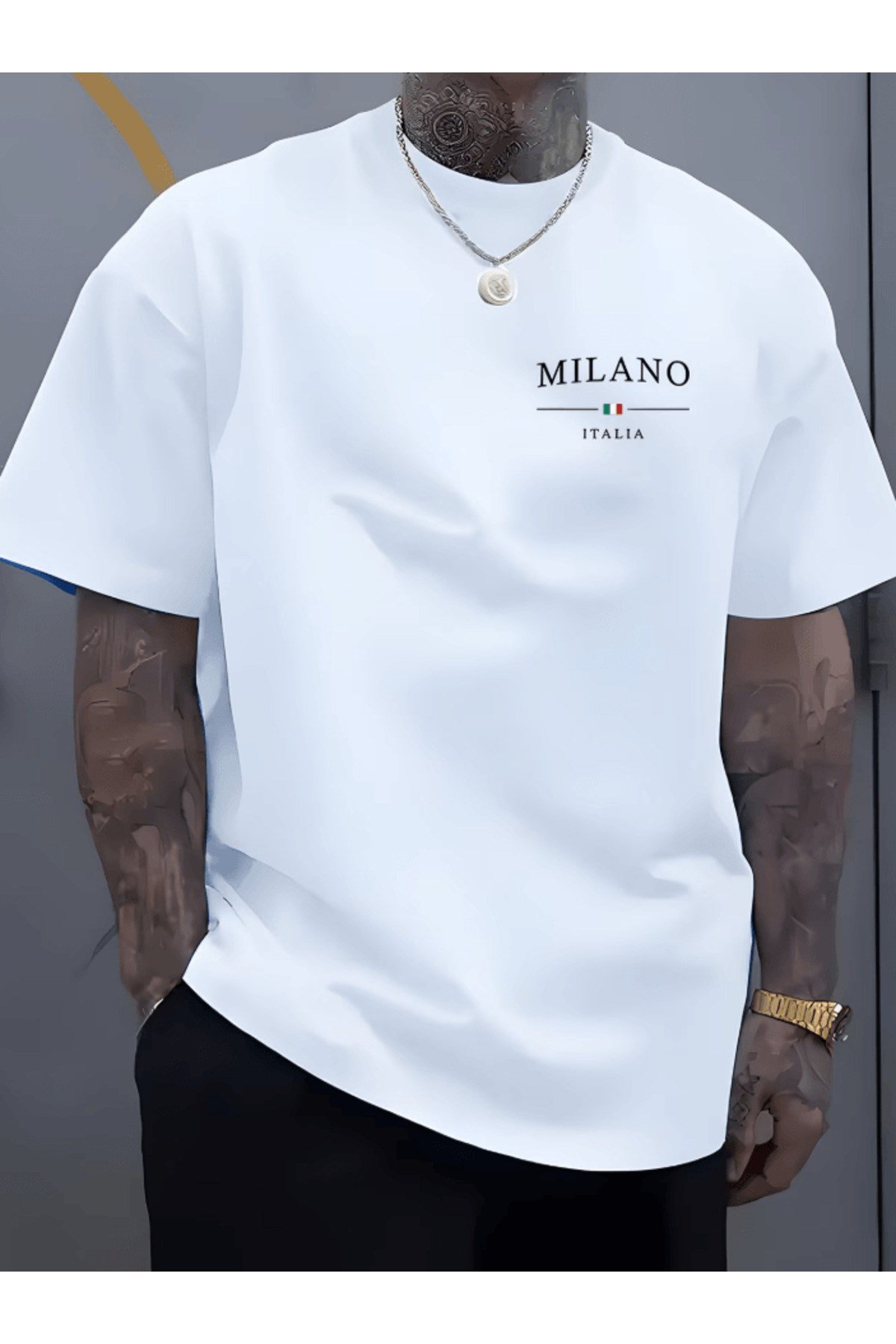 Milano Italıa Baskılı Premium Oversize T-shirt