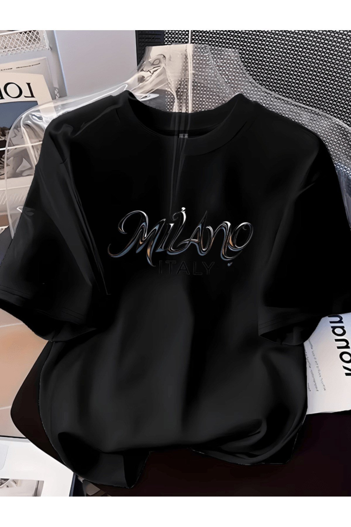 Milano İtaly Baskılı Premium Oversize T-shirt