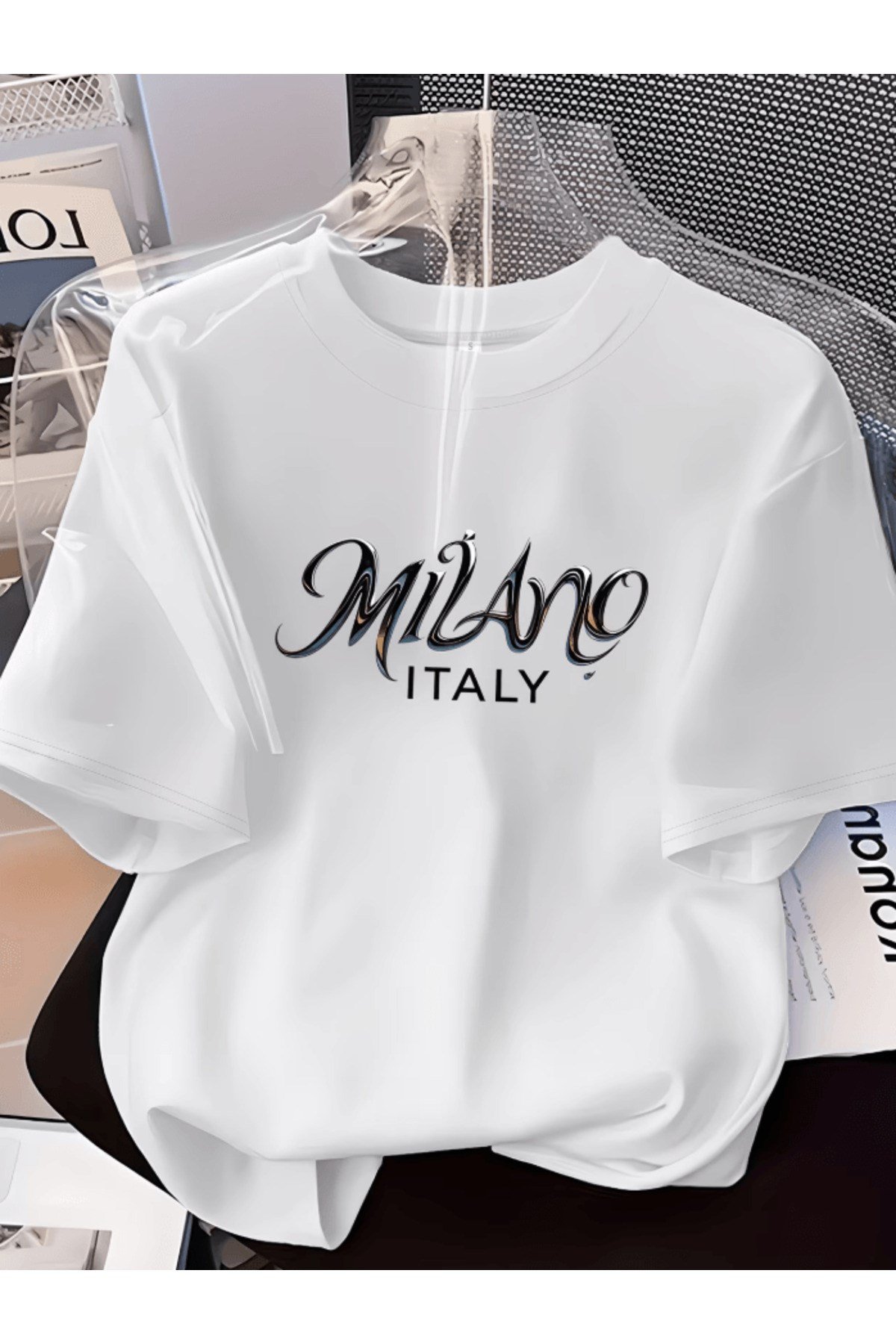 Milano İtaly Baskılı Premium Oversize T-shirt