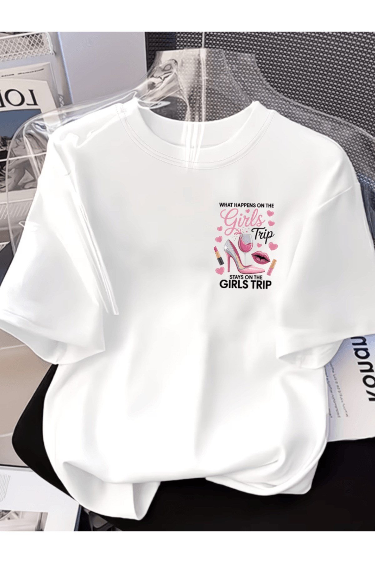 Mini Girls Trip Baskılı Premium Oversize T-shirt