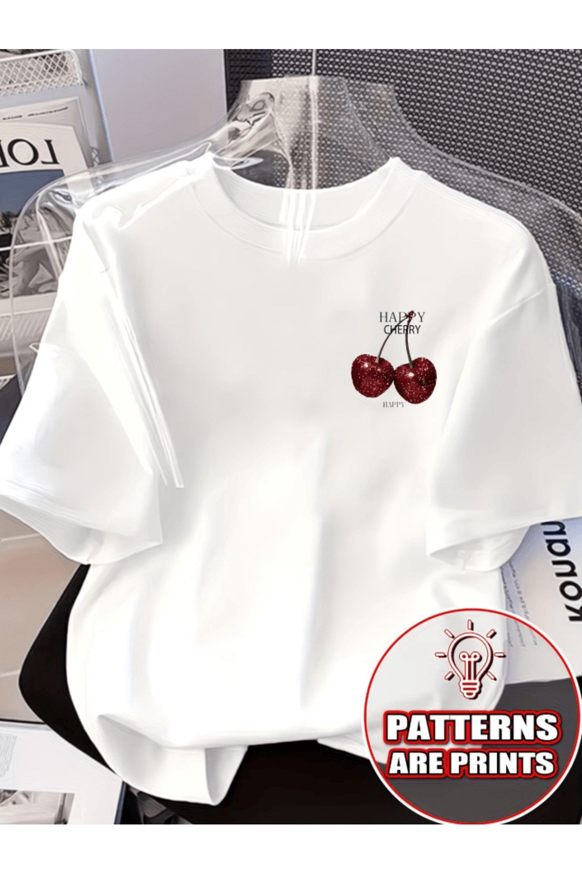 Mini Happy Cherry Baskılı Premium Oversize T-shirt