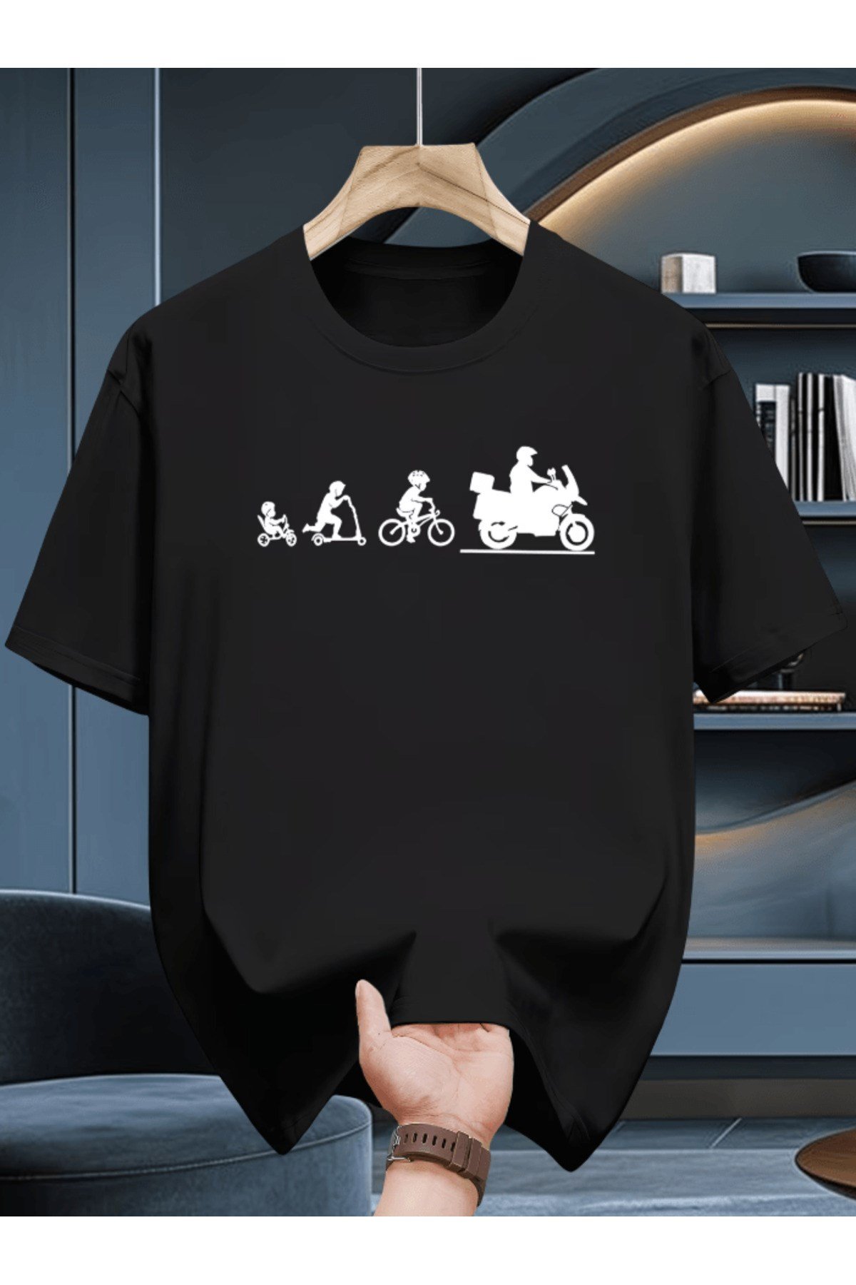 Motor Değişim Baskılı Premium Oversize T-shirt