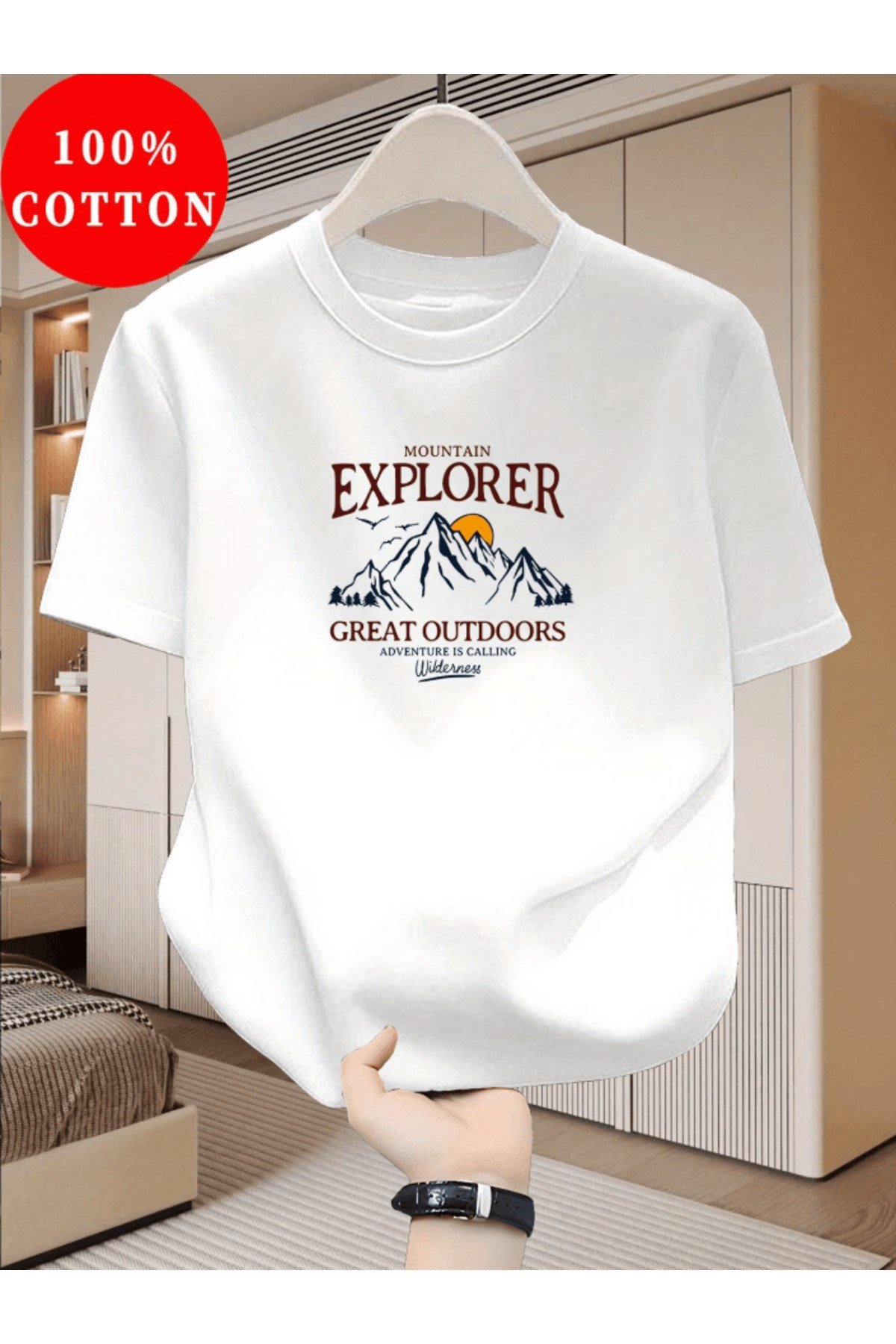 Mountain Explorer Baskılı Premium Oversize T-shirt