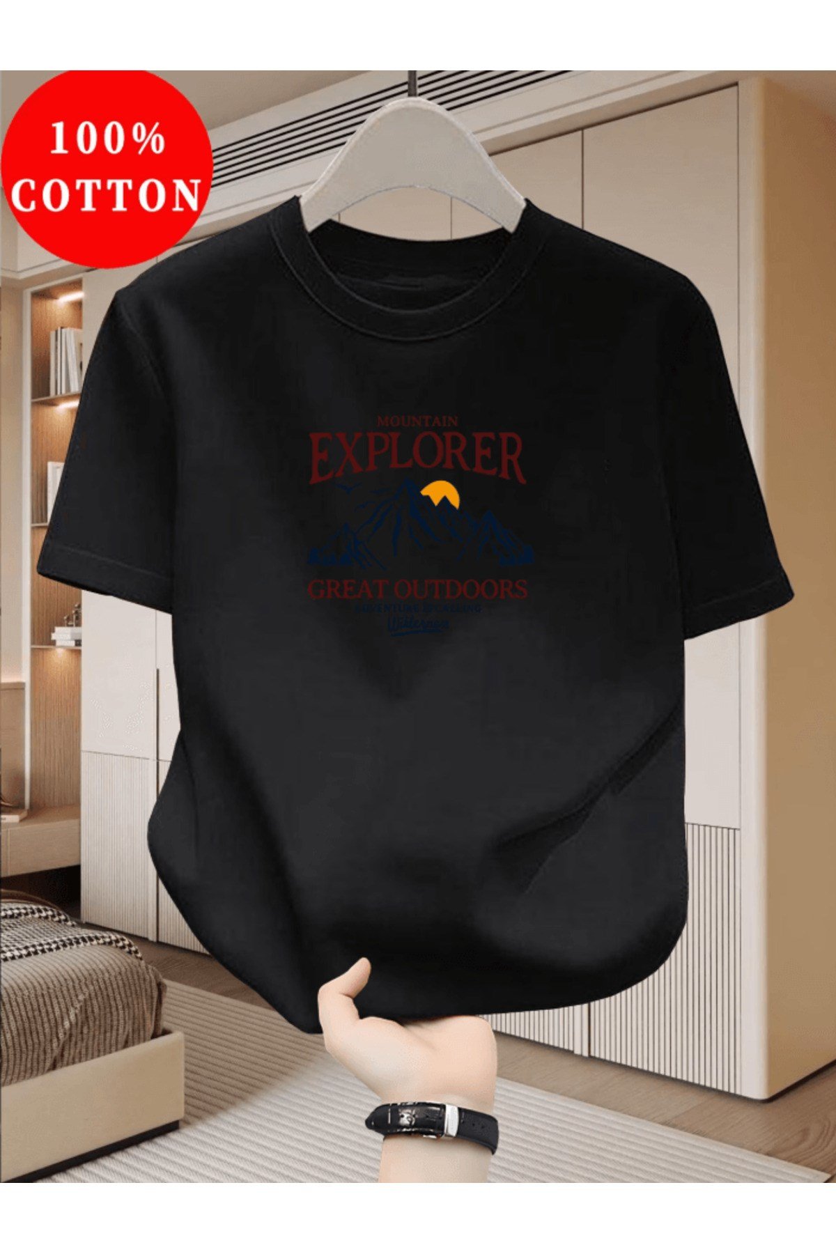 Mountain Explorer Baskılı Premium Oversize T-shirt