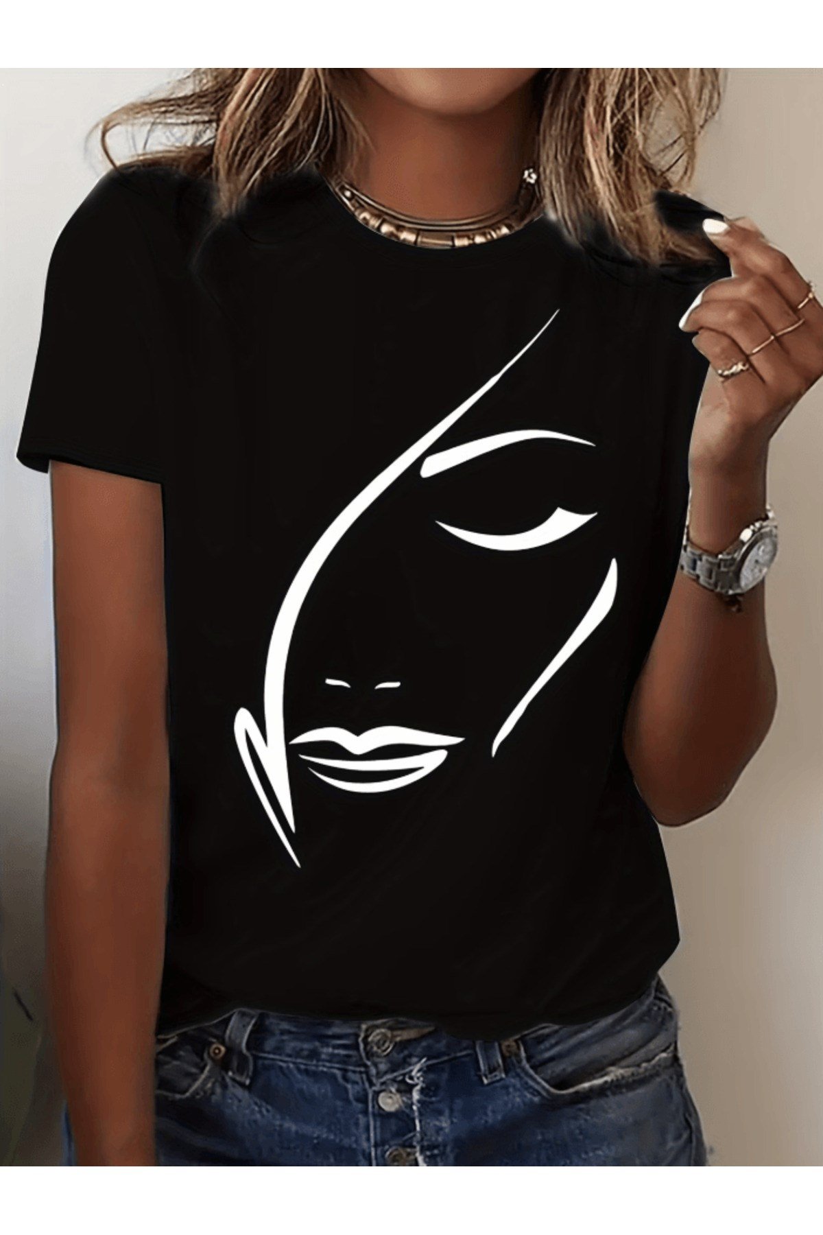 Özel Yüz Tasarım Baskılı Premium Oversize T-shirt