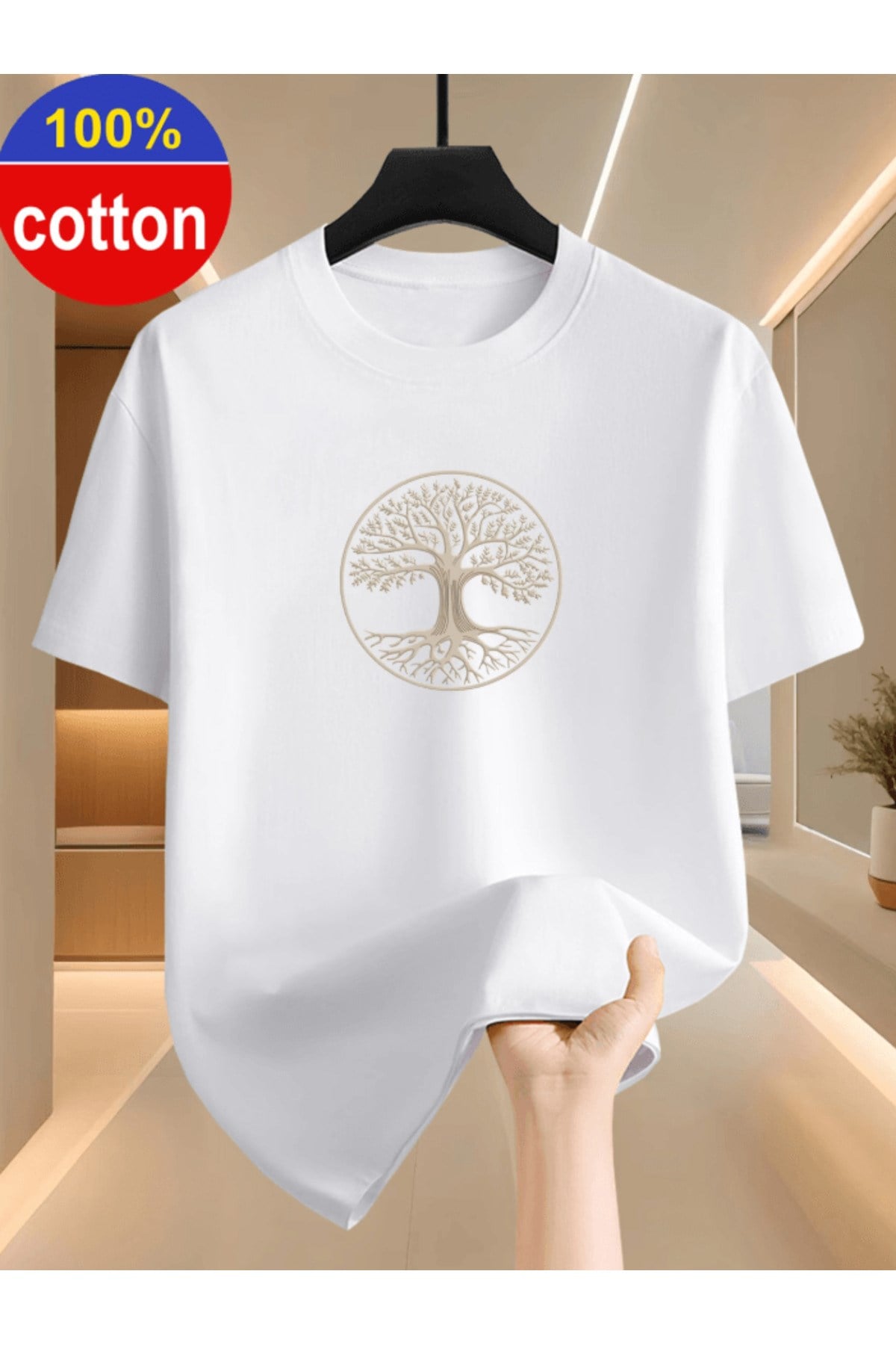 Para Ağacı Baskılı Premium Oversize T-shirt