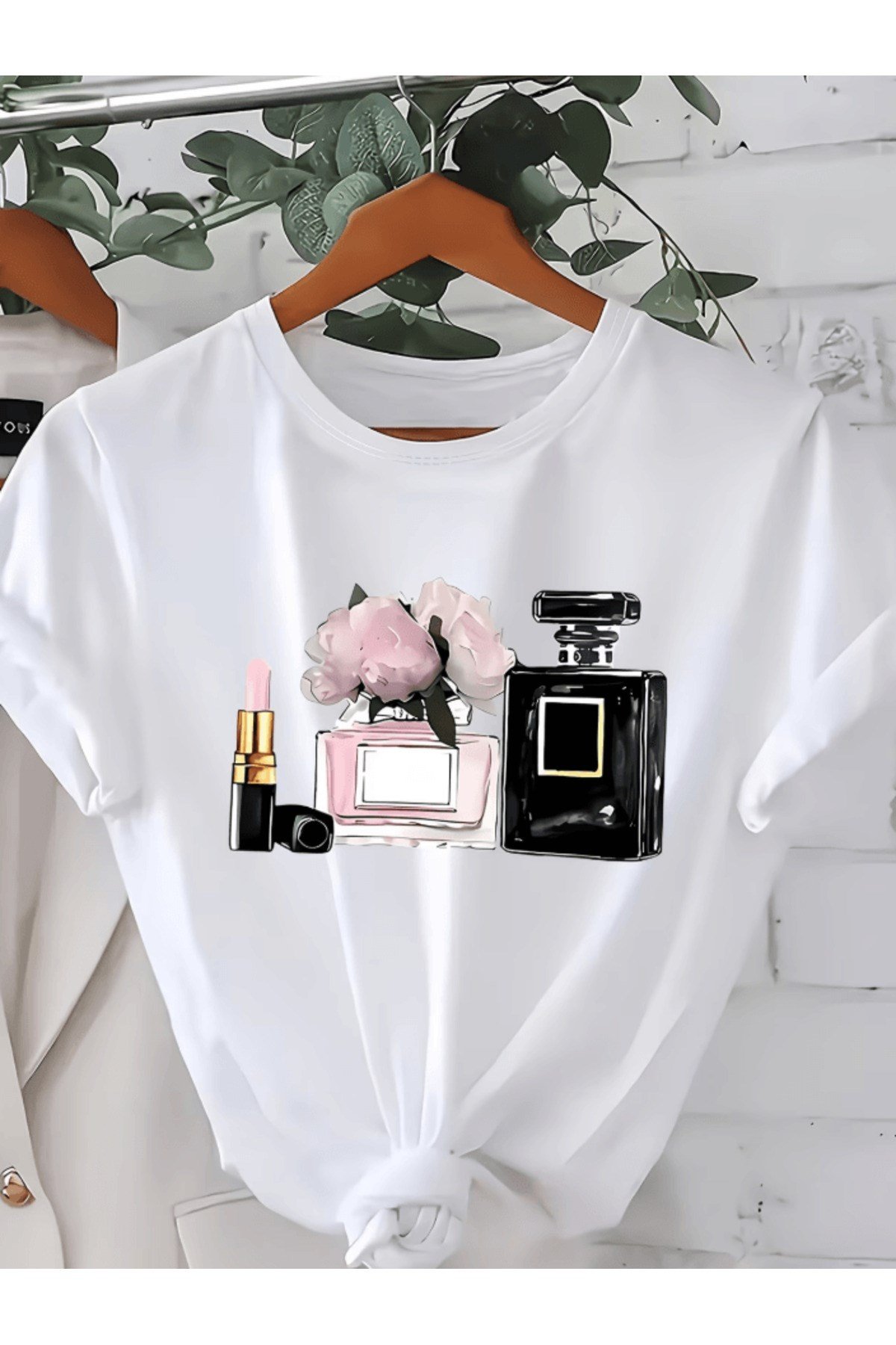 Parfüm Şişe Detay Baskılı Premium Oversize T-shirt