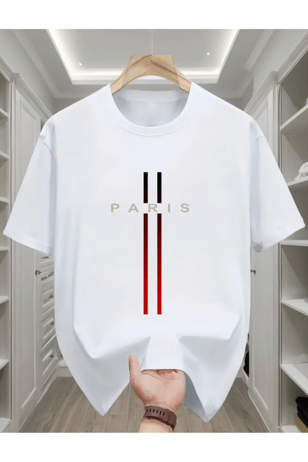 Paris Dik Baskılı Premium Oversize T-shirt