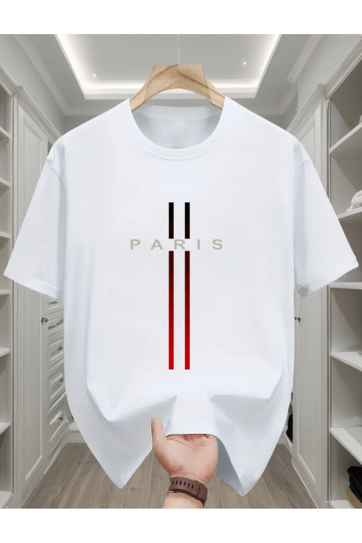 Paris Dik Baskılı Premium Oversize T-shirt