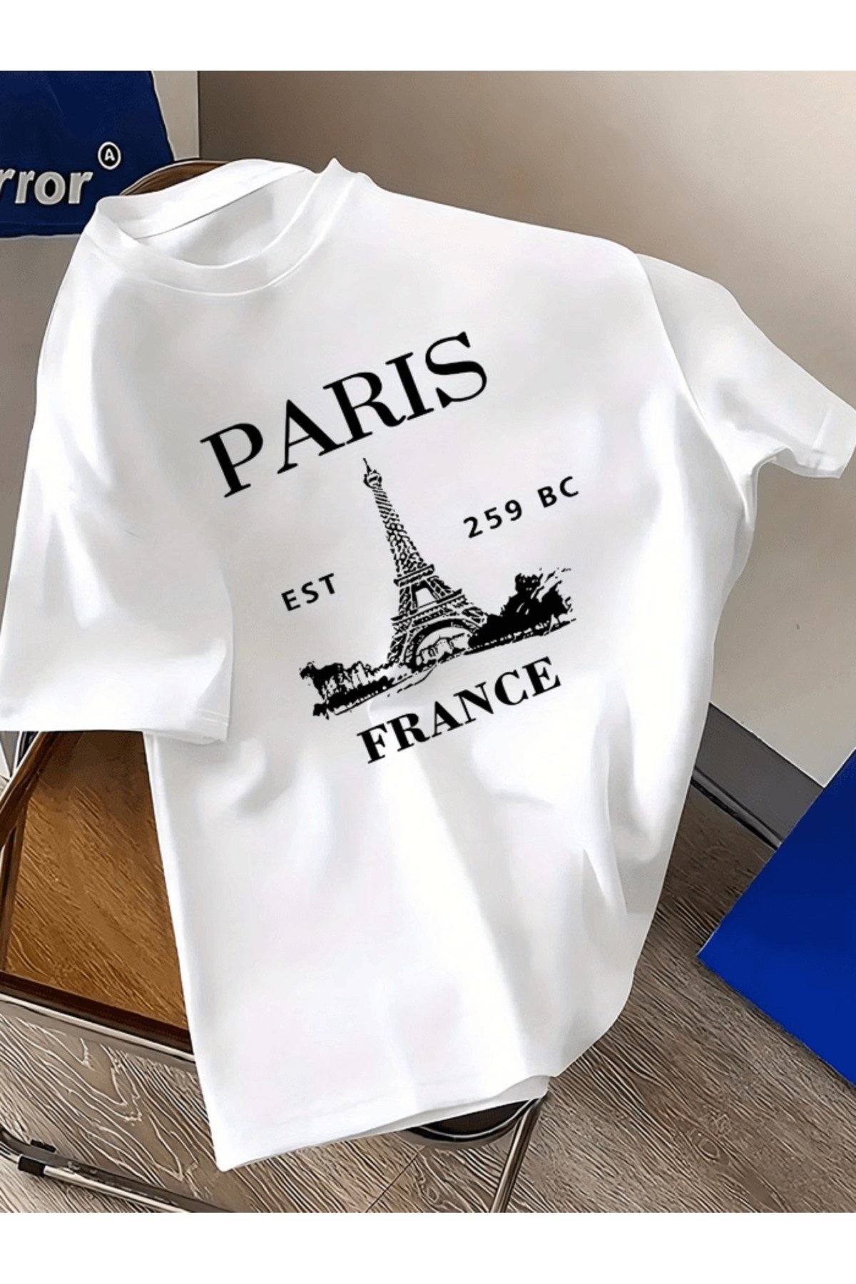 Paris France Baskılı Premium Oversize T-shirt