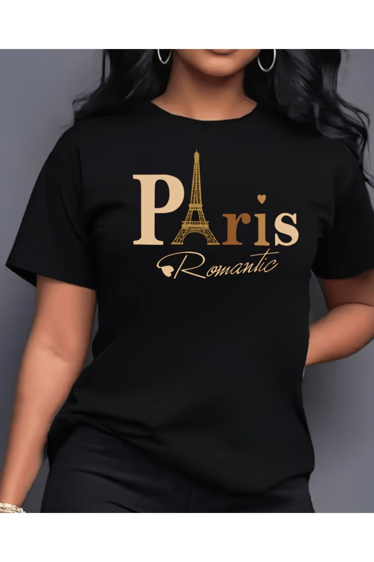 Paris Romantic Baskılı Premium Oversize T-shirt