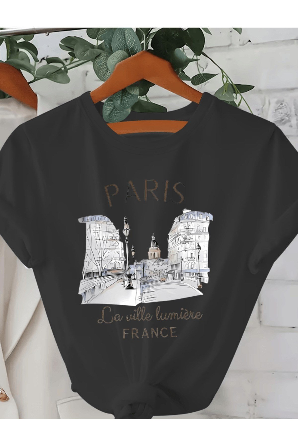 Paris Tasarım Baskılı Premium Oversize T-shirt