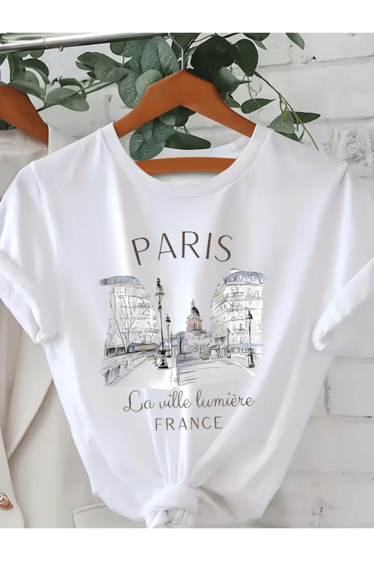 Paris Tasarım Baskılı Premium Oversize T-shirt