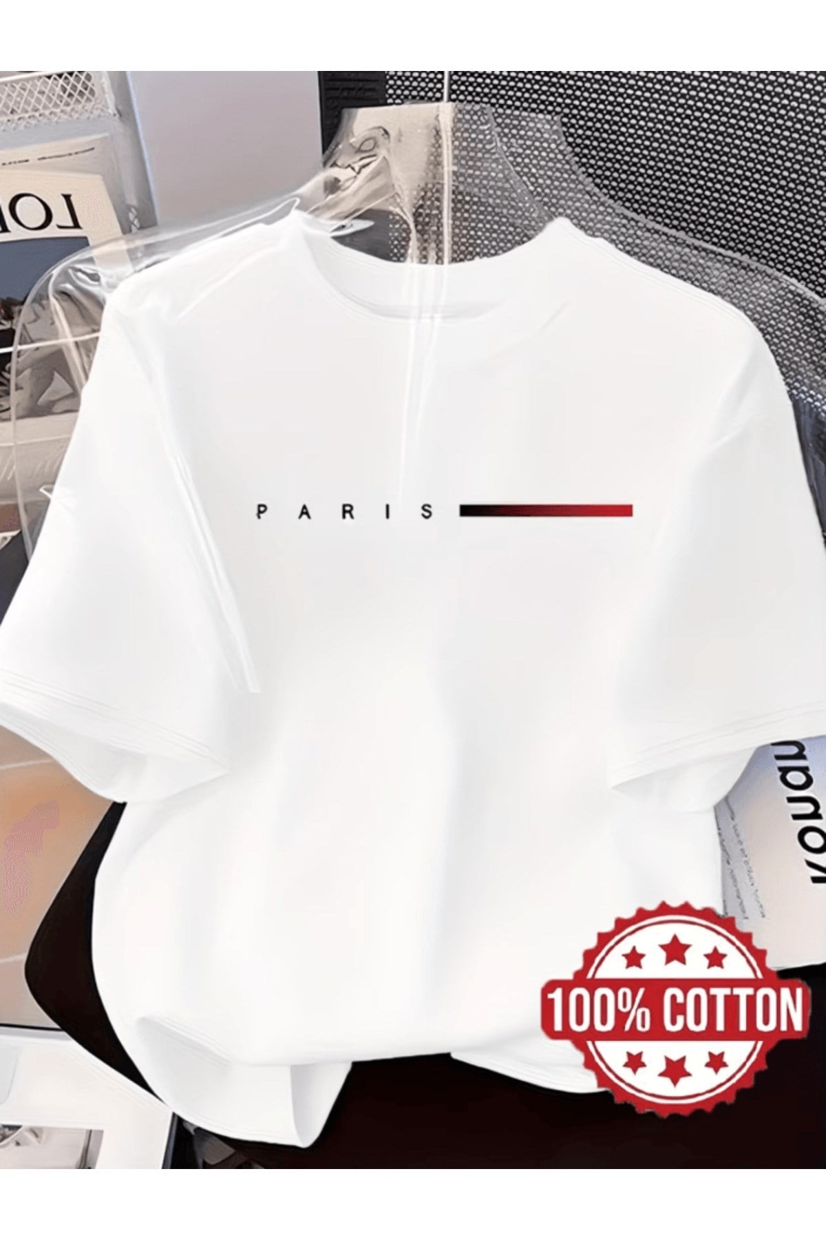 Paris Yatay Hece Baskılı Premium Oversize T-shirt