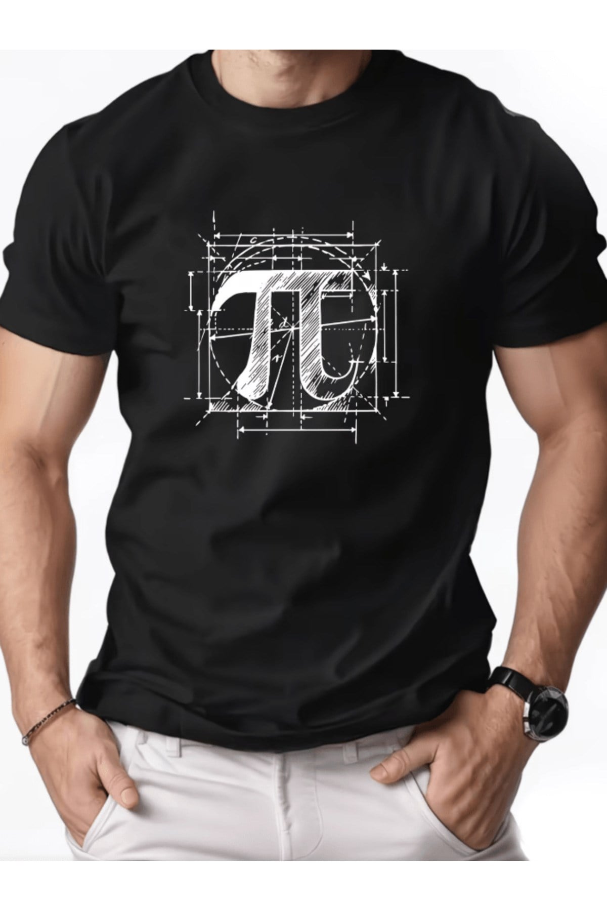 Pi Desen Baskılı Premium Oversize T-shirt