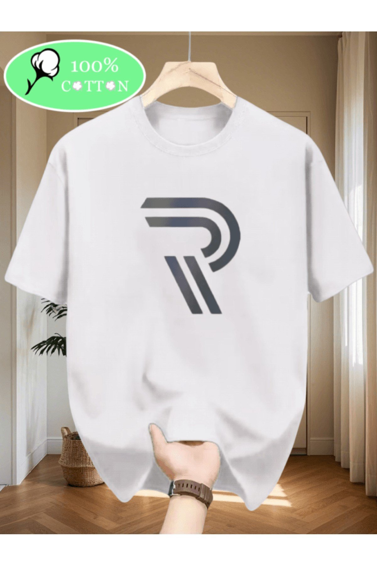 R Harf Baskılı Premium Oversize T-shirt