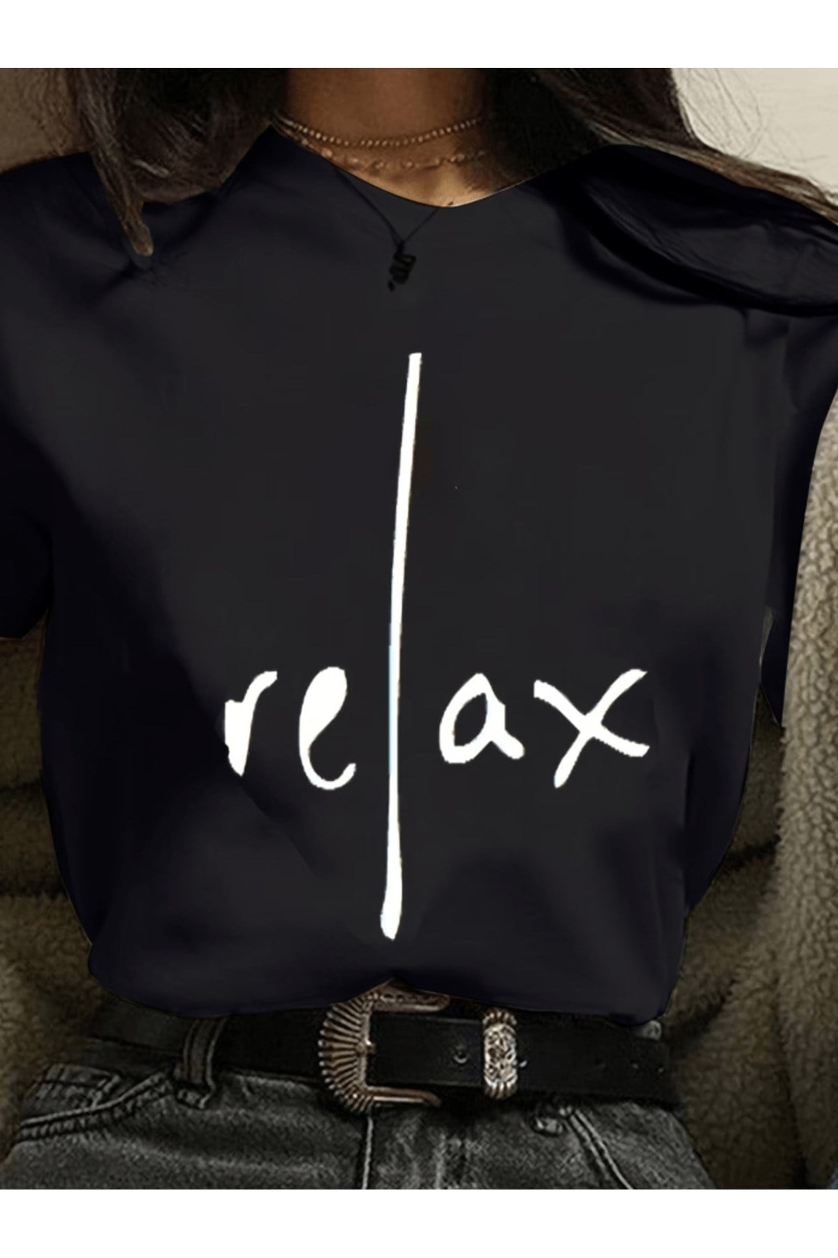 Relax Baskılı Premium Oversize T-shirt