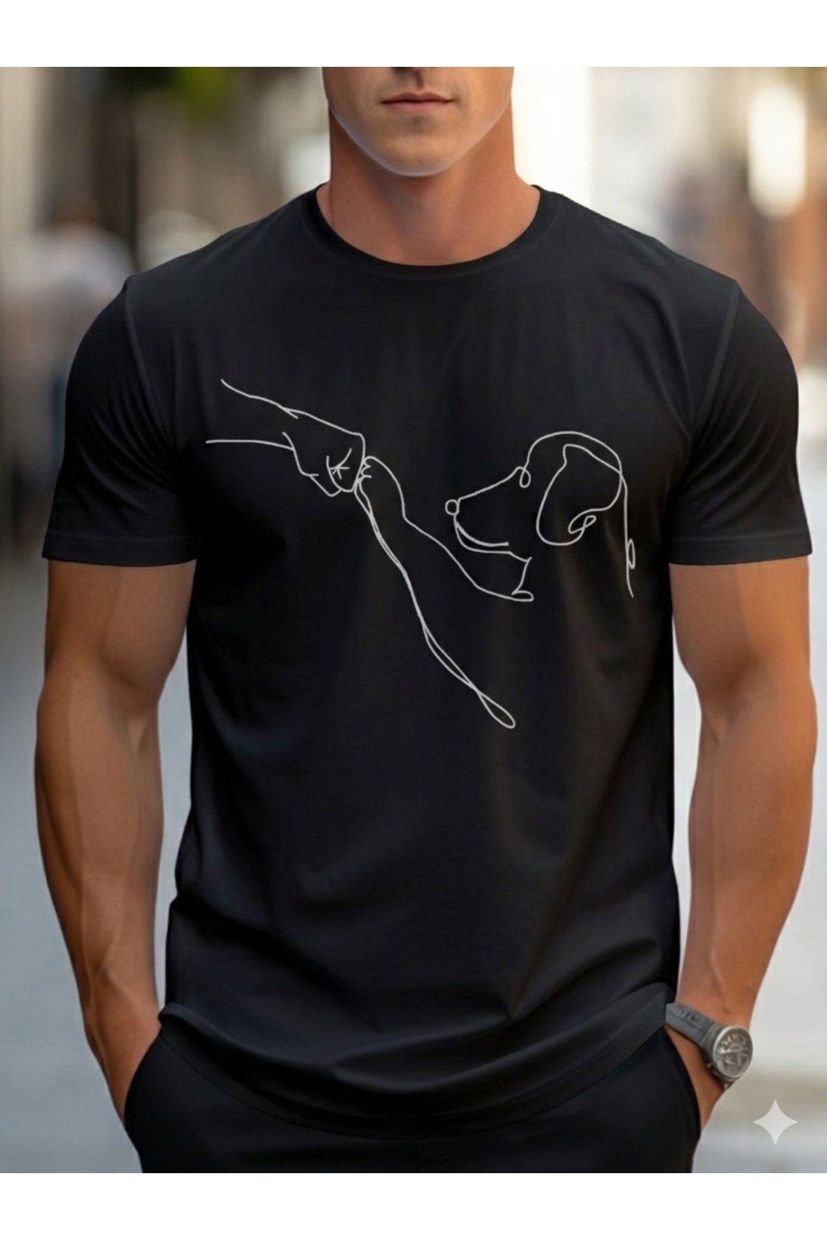 Sevimli Köpek Baskılı Premium Oversize T-shirt