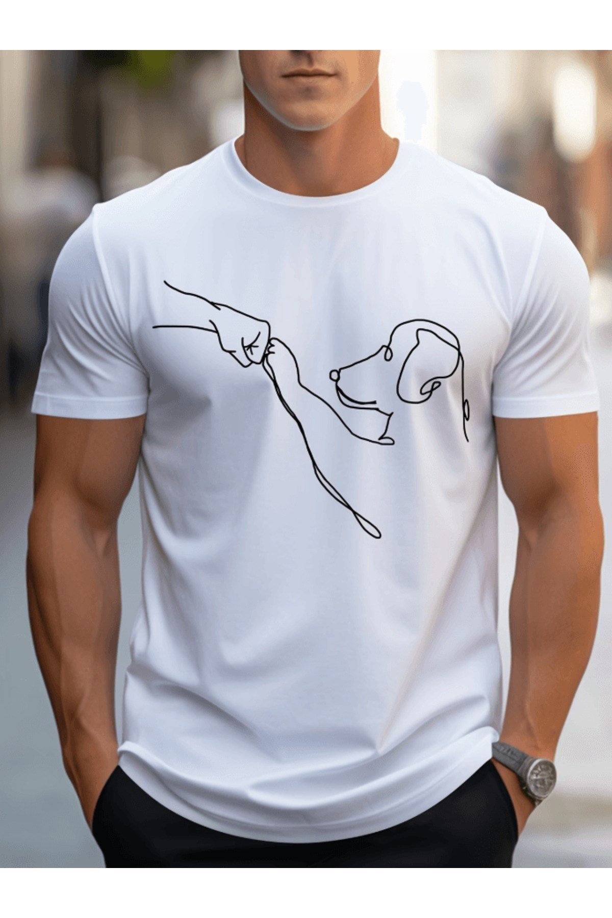 Sevimli Köpek Baskılı Premium Oversize T-shirt