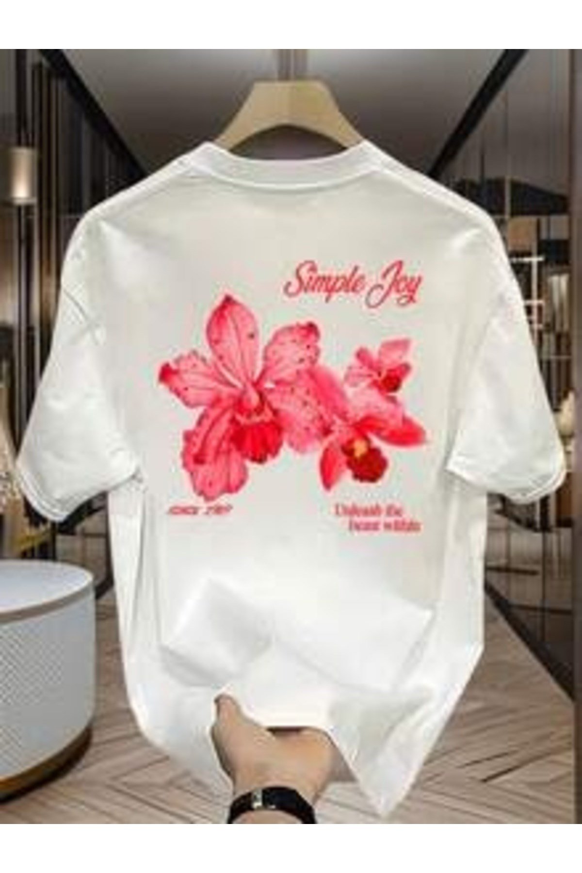 Simple Joy Baskılı Premium Oversize T-shirt
