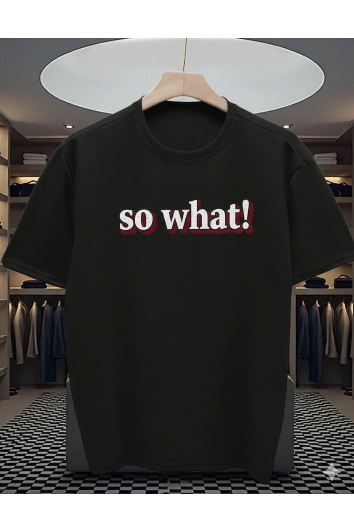 {so what} Baskılı Premium Oversize T-shirt