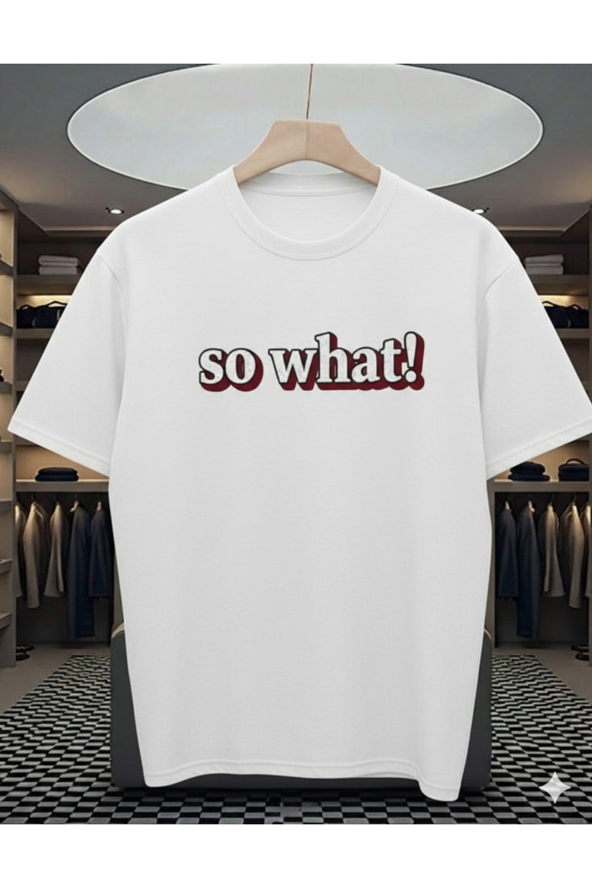{so what} Baskılı Premium Oversize T-shirt