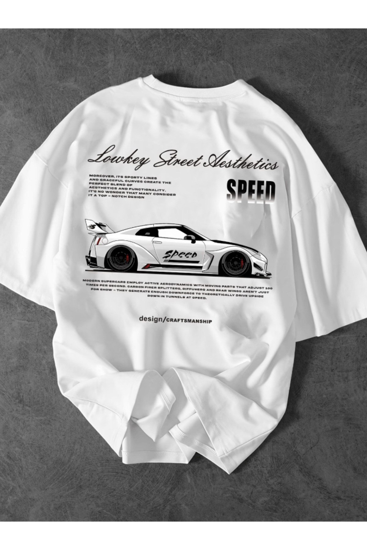 Speed Tasarım Araba Baskılı Premium Oversize T-shirt