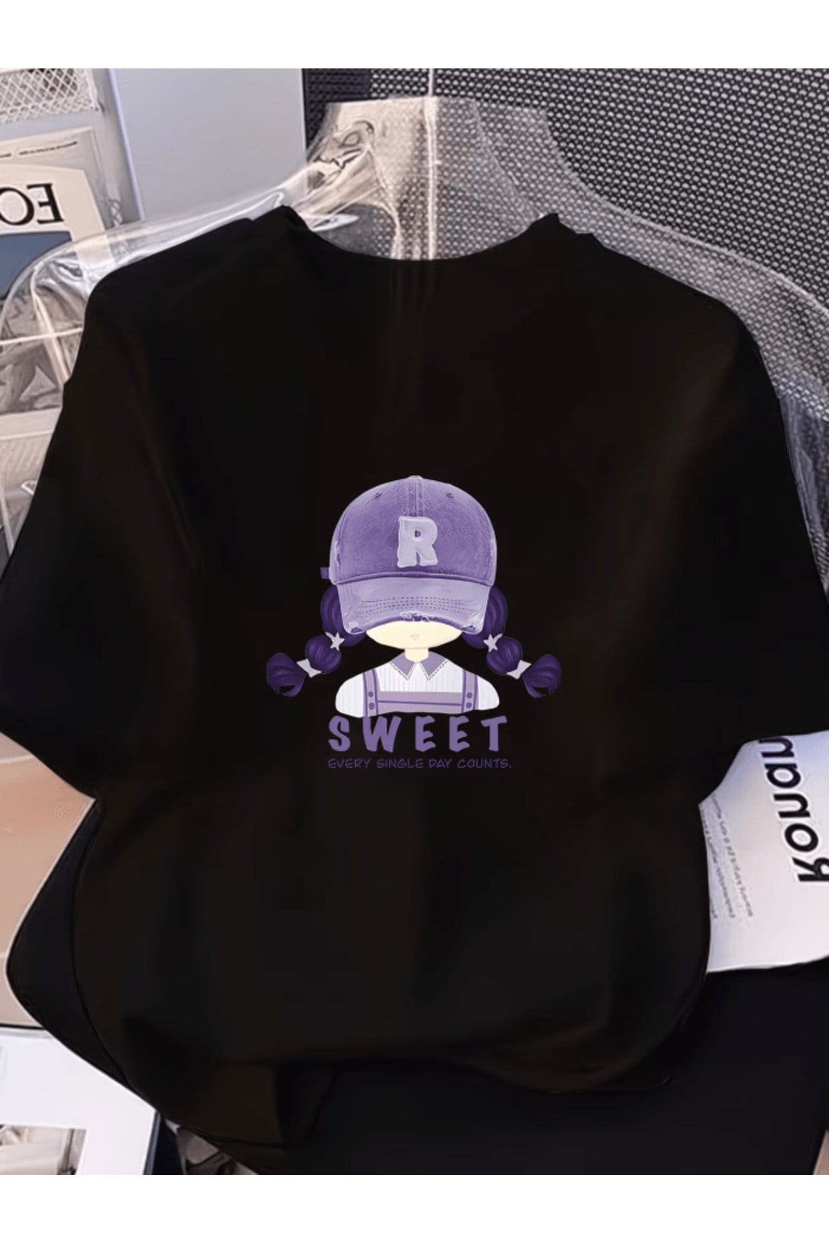 Sweet Baskılı Premium Oversize T-shirt