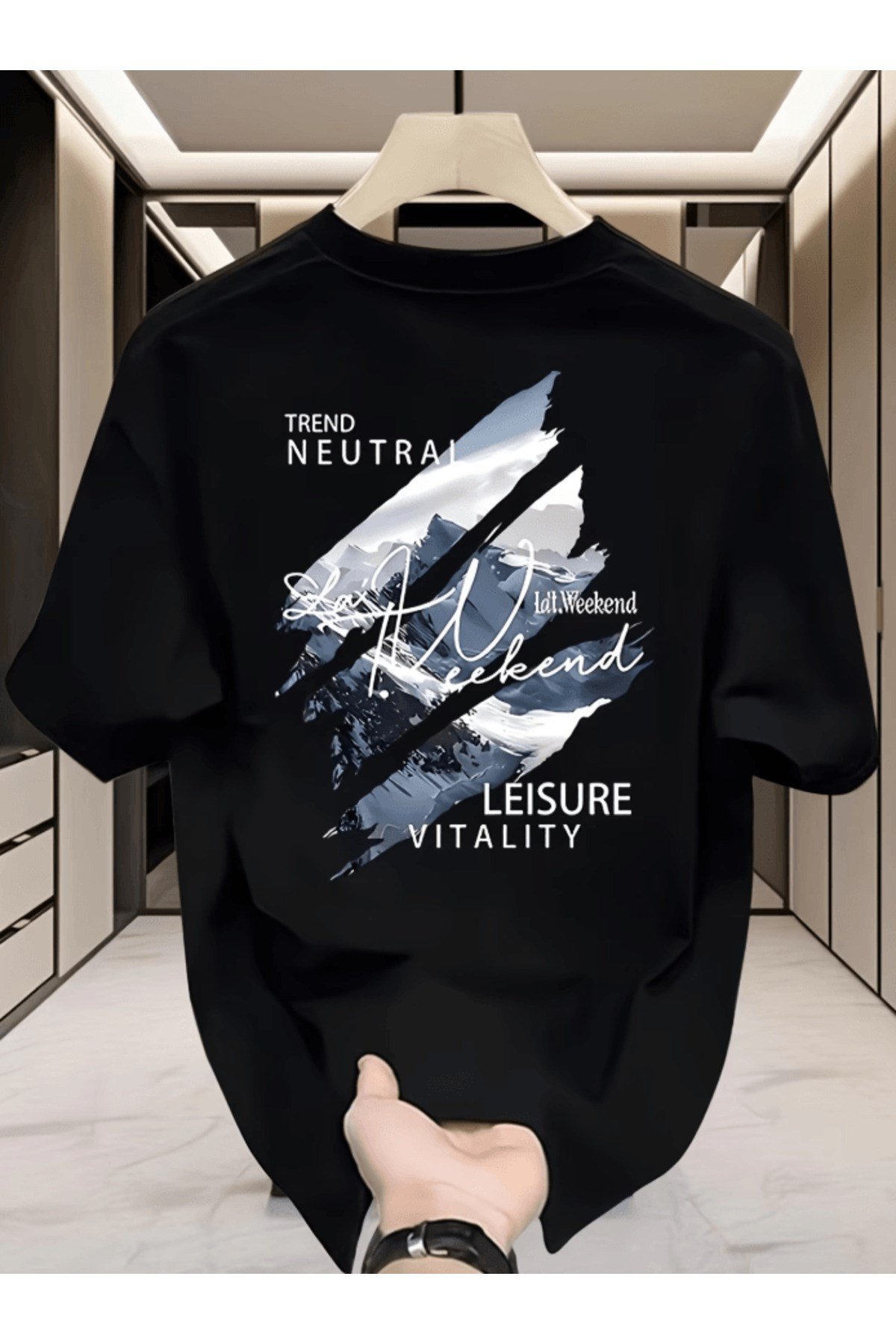 Trend Neutral Baskılı Premium Oversize T-shirt