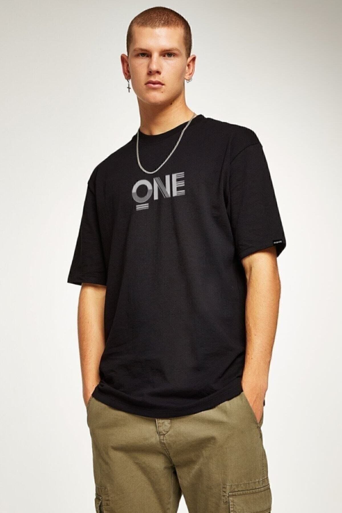 Unisex Anime One Piece Luffy Siyah Basic Tişört