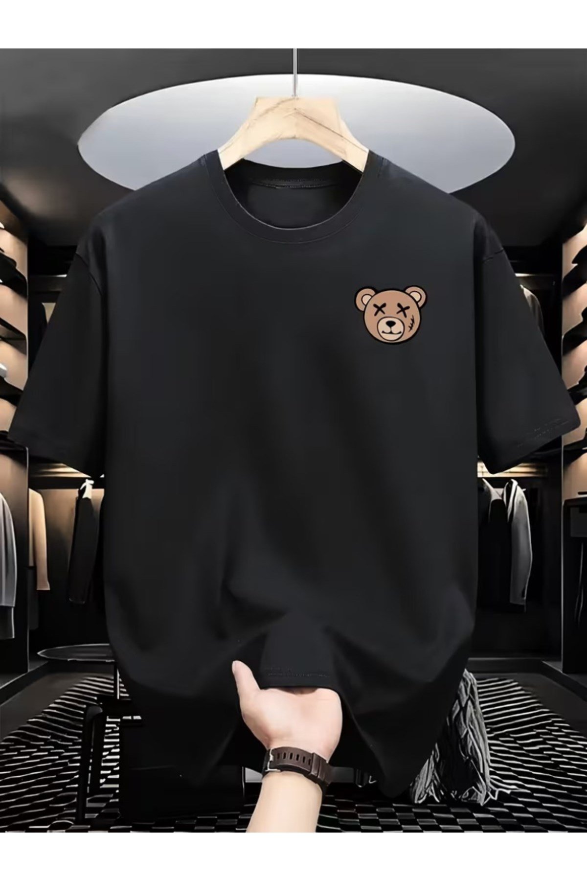 Unisex Bay/ Ayı Tasarım Basic Bisiklet Yaka Regular T-shirt %100 Pamuk