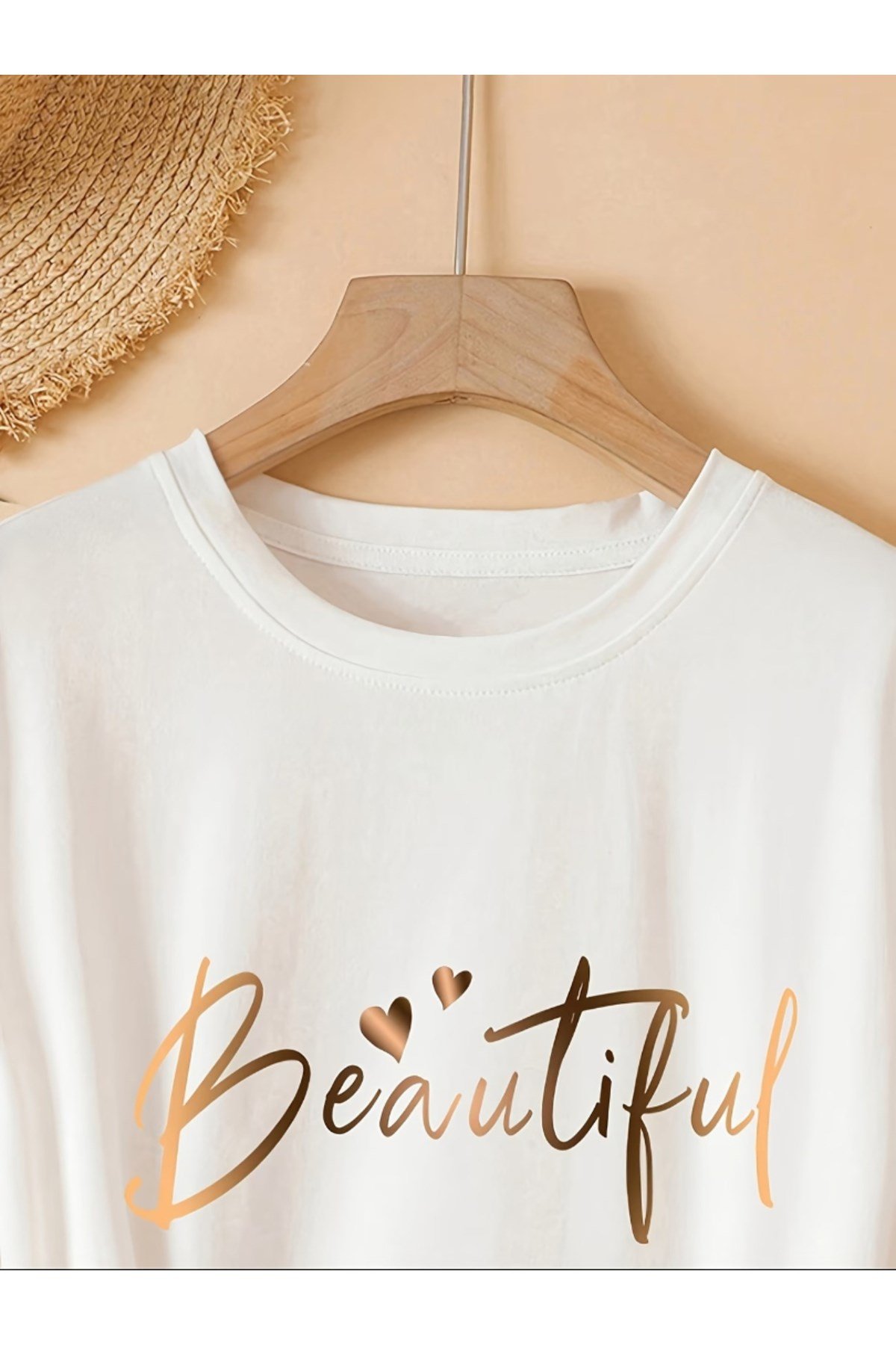 Unisex Beautiful Baskı Basic Regular T-shirt